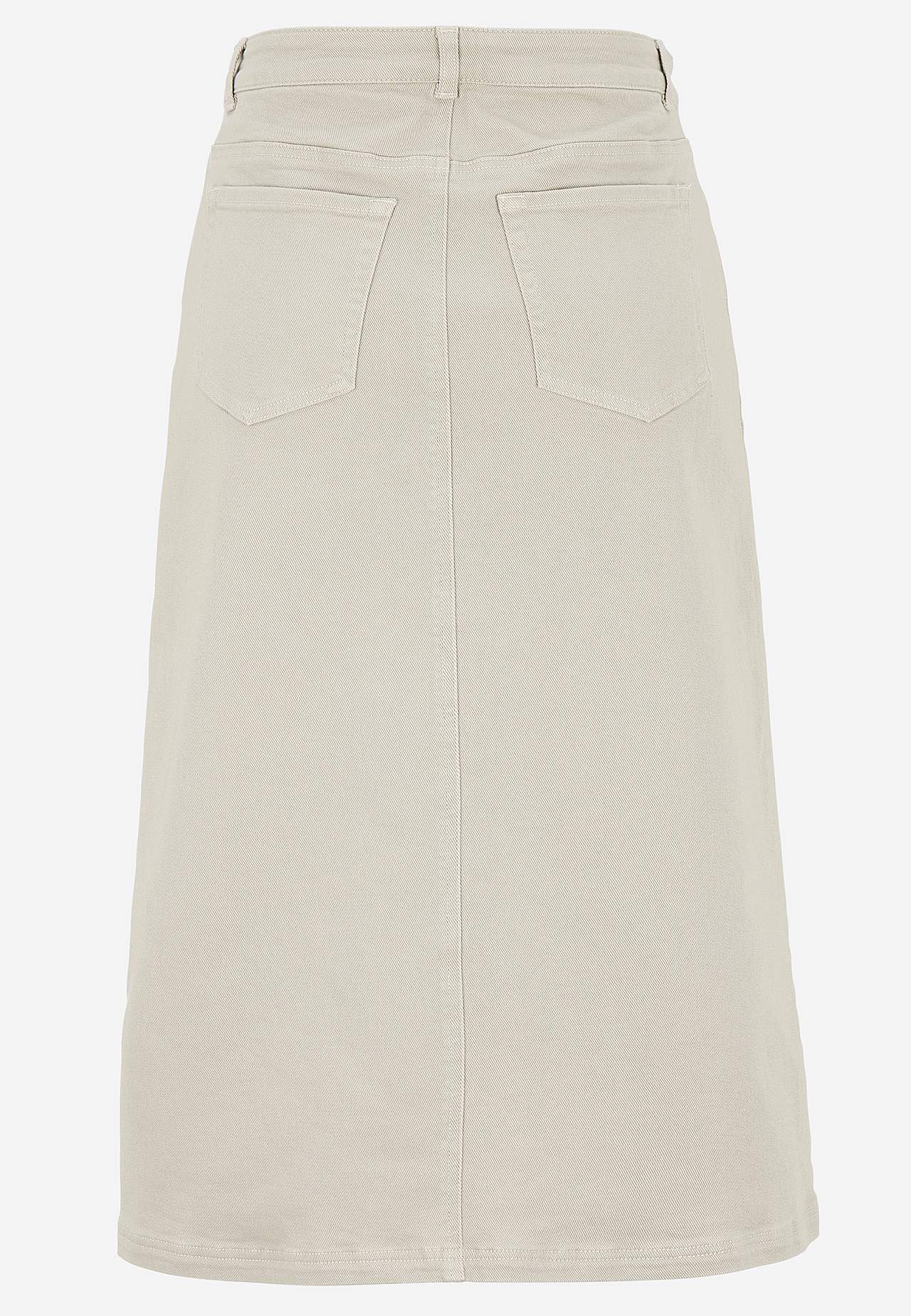 Twill skirt with slit