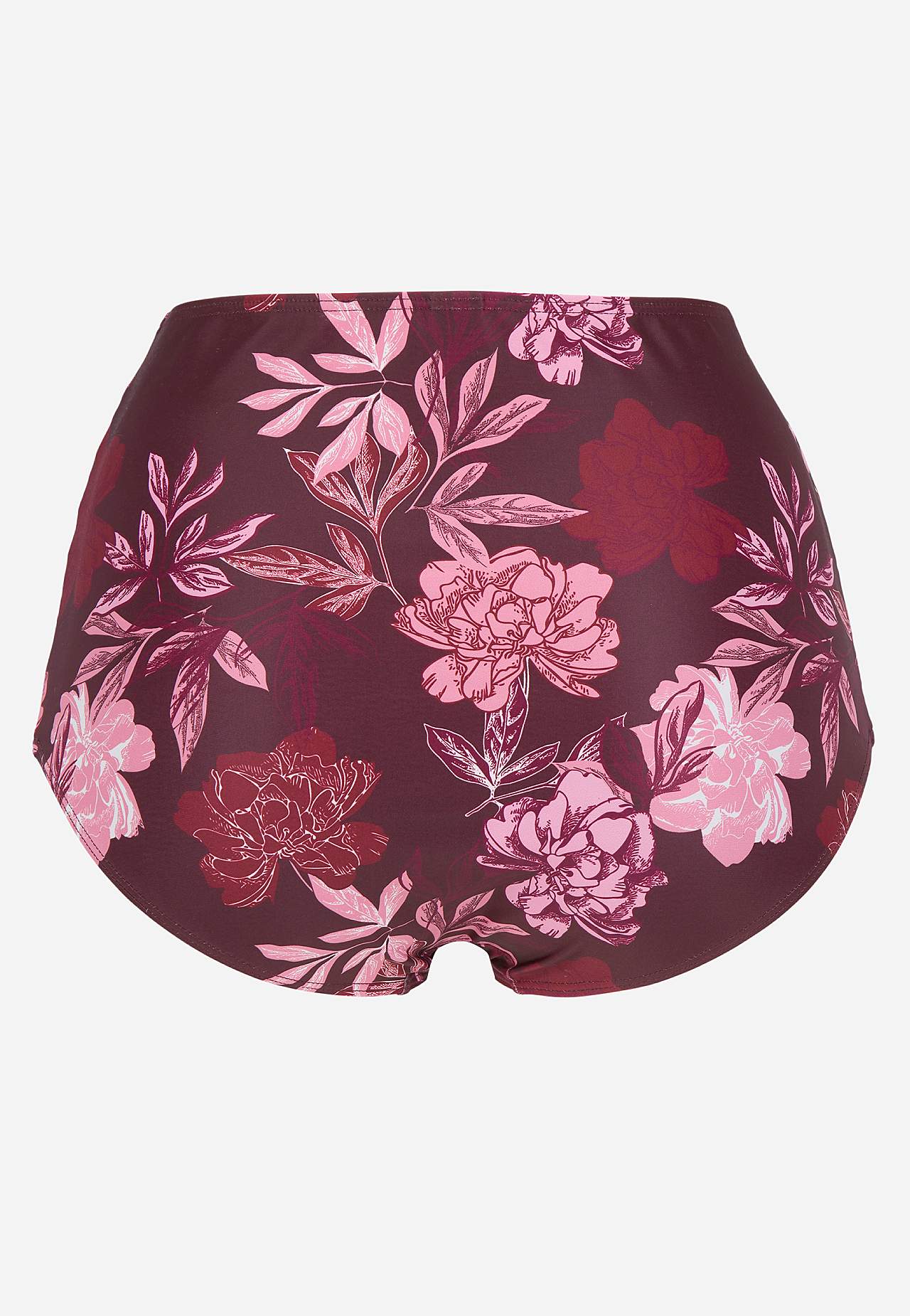 Patterned bikini bottom with high waist