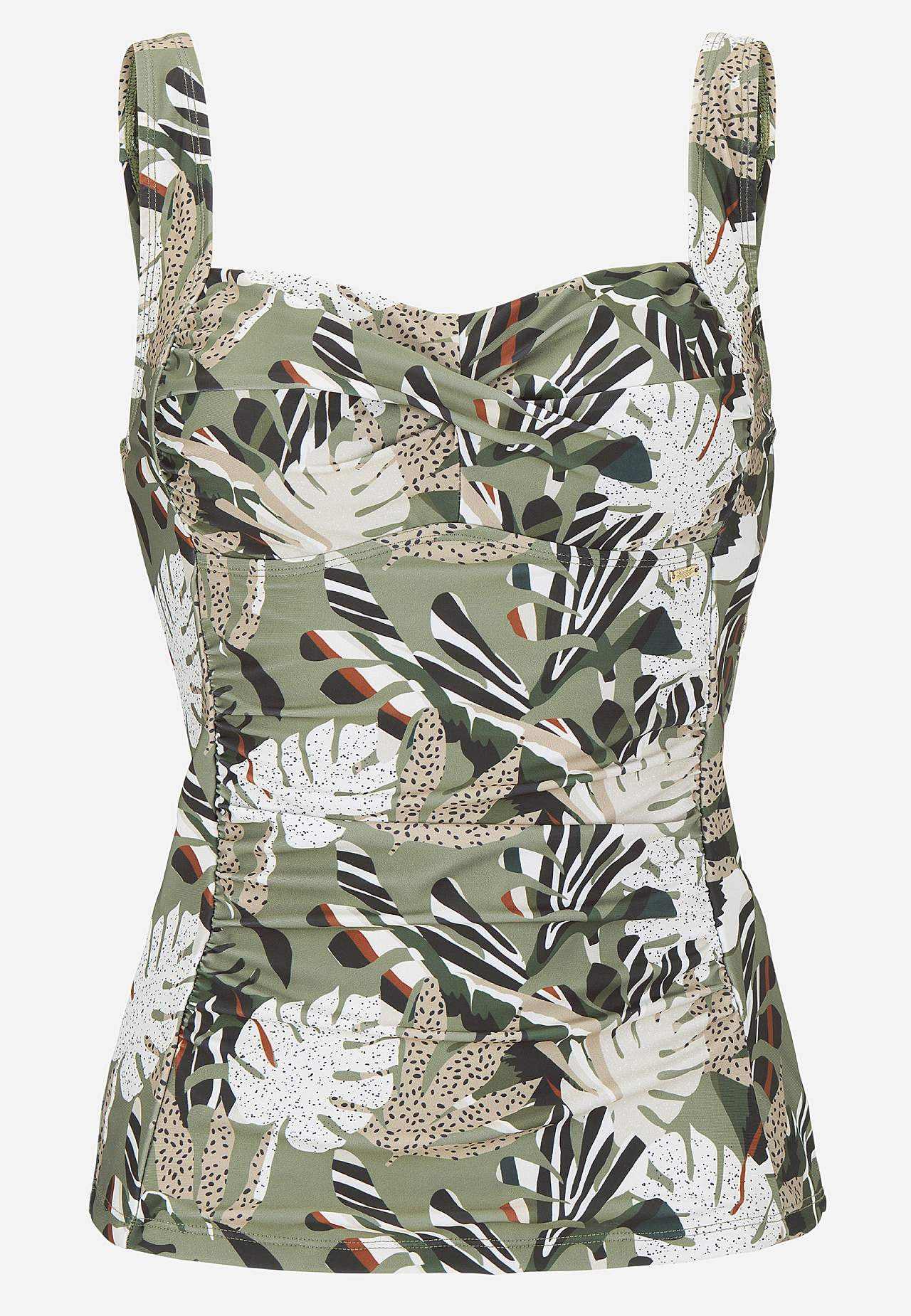 Patterned tankini singlet with shaping effect