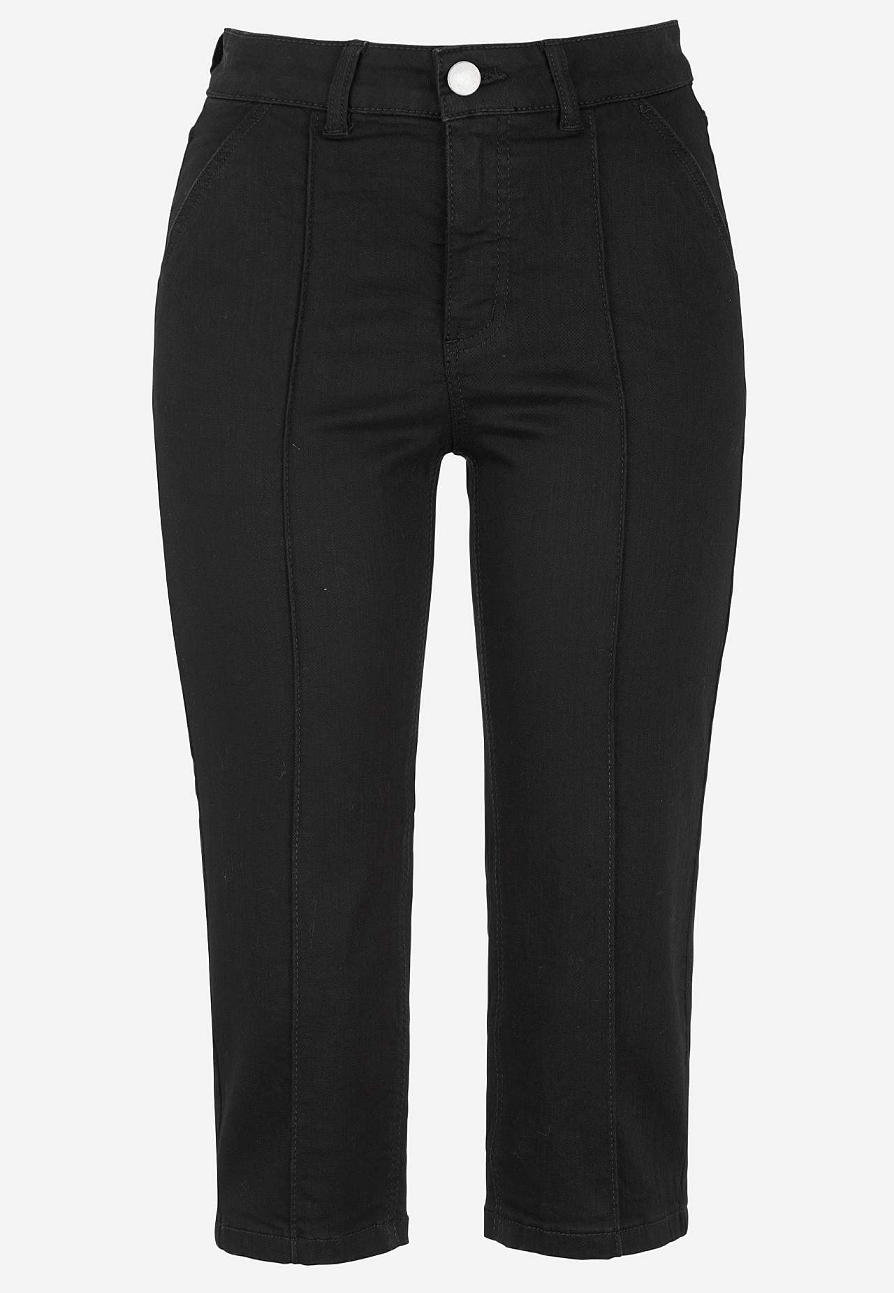 Stretchy crop jeans with stitched crease