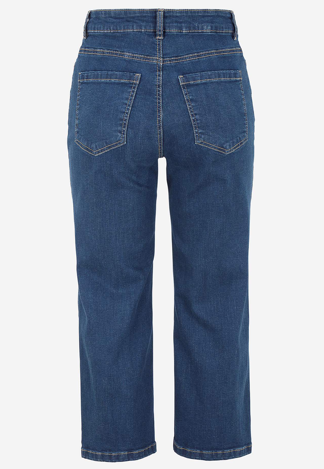 Crop jeans with button fly closure