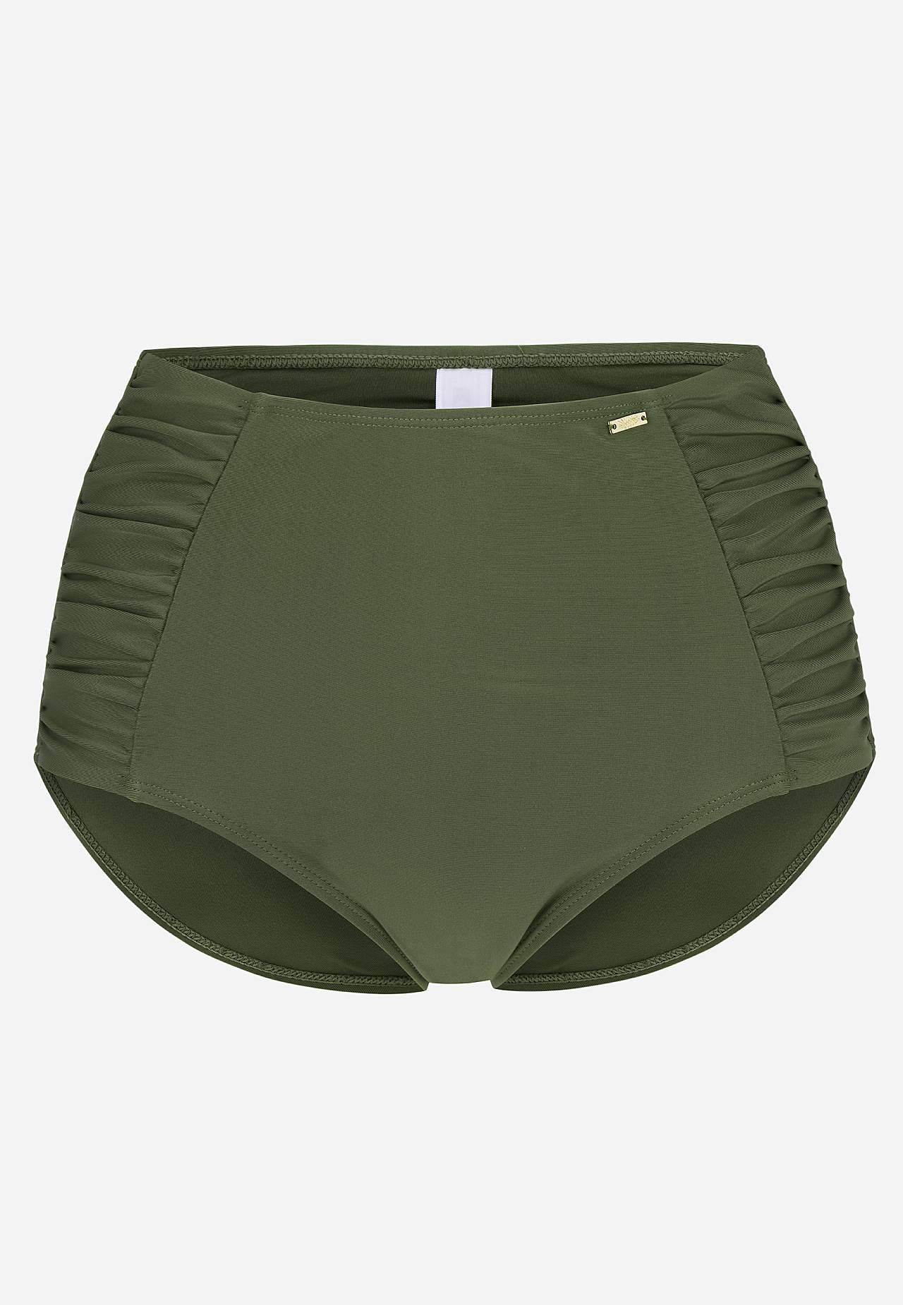 Unicoloured bikini bottom with high waist