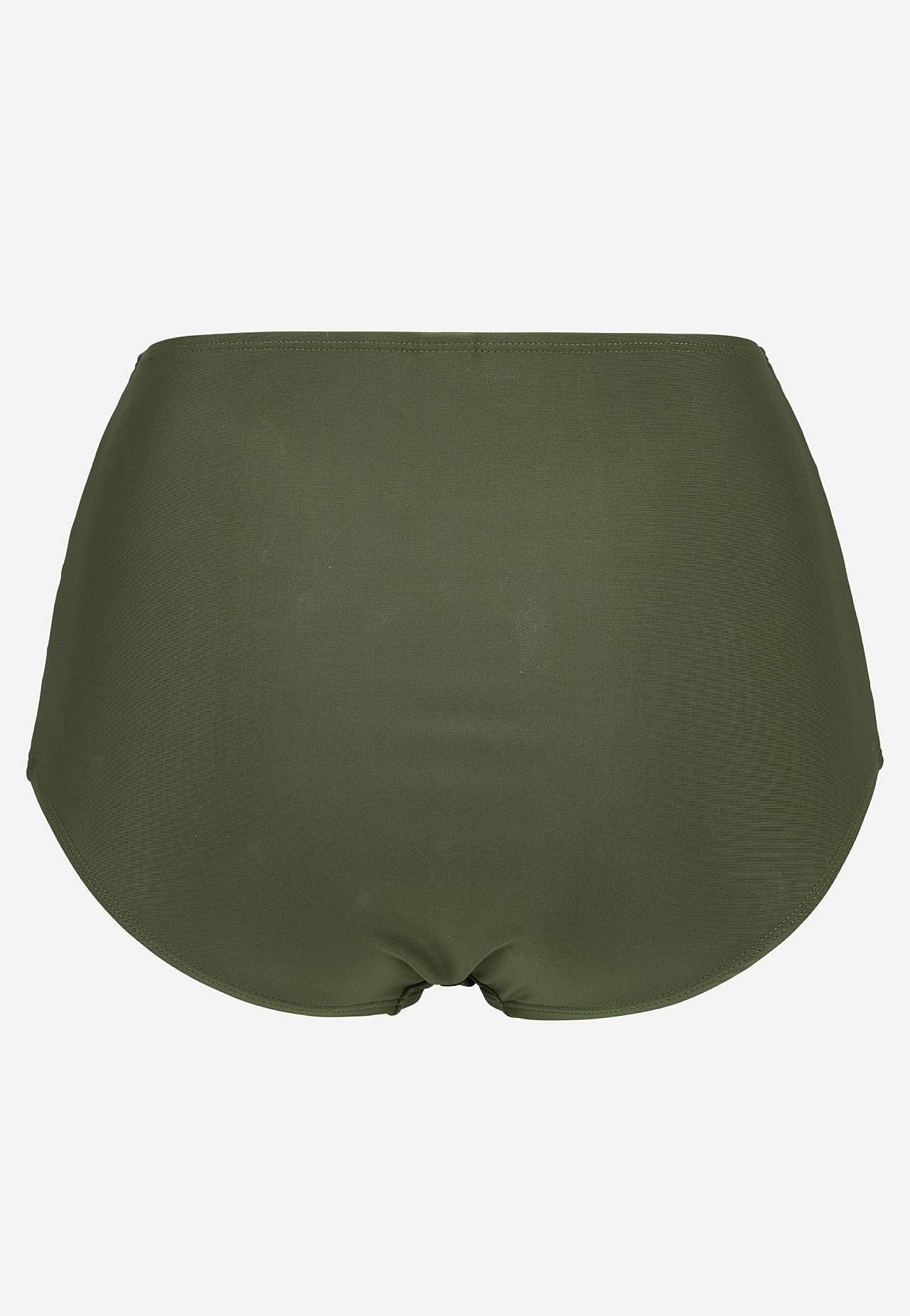 Unicoloured bikini bottom with high waist