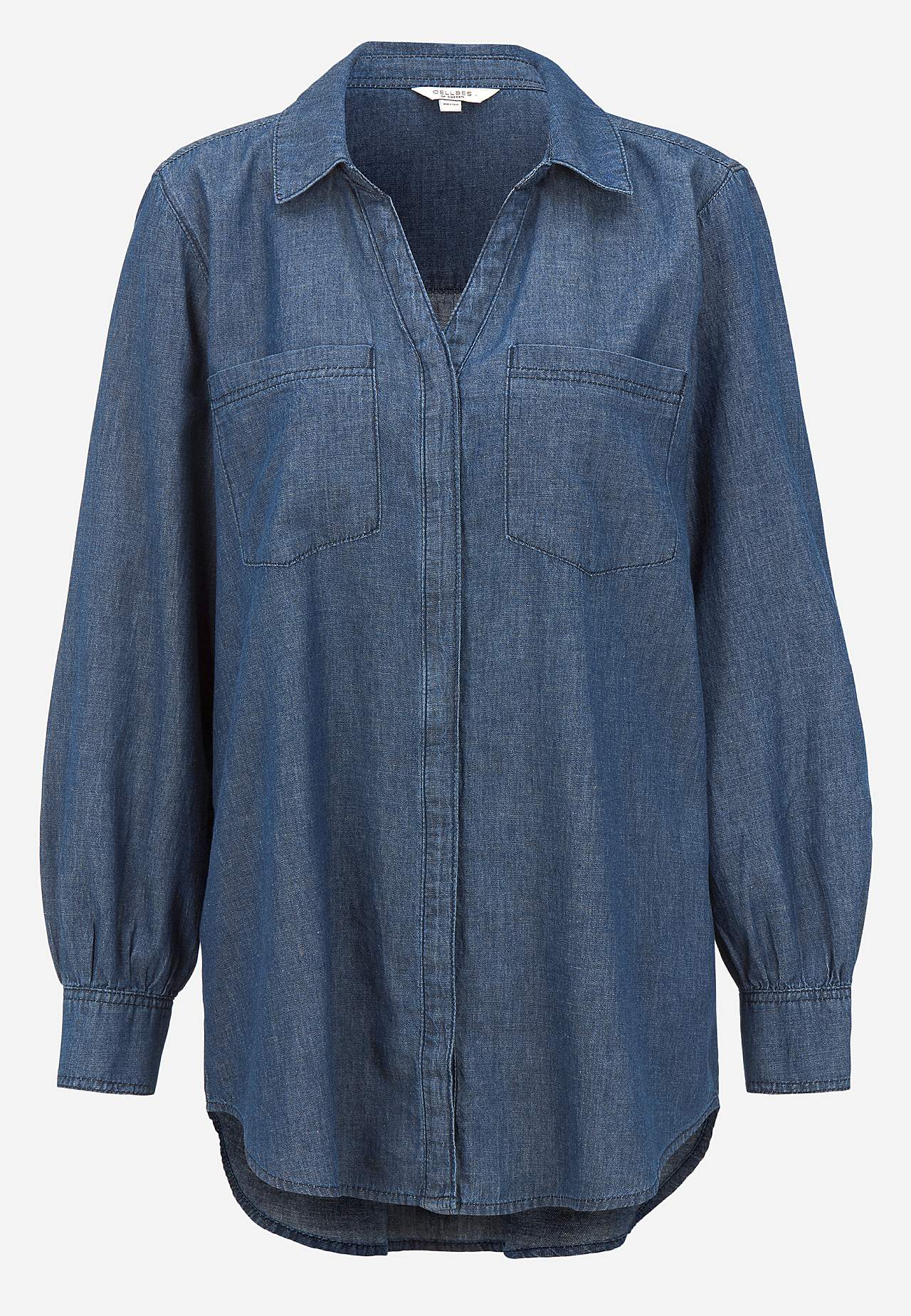 Denim shirt with buttons