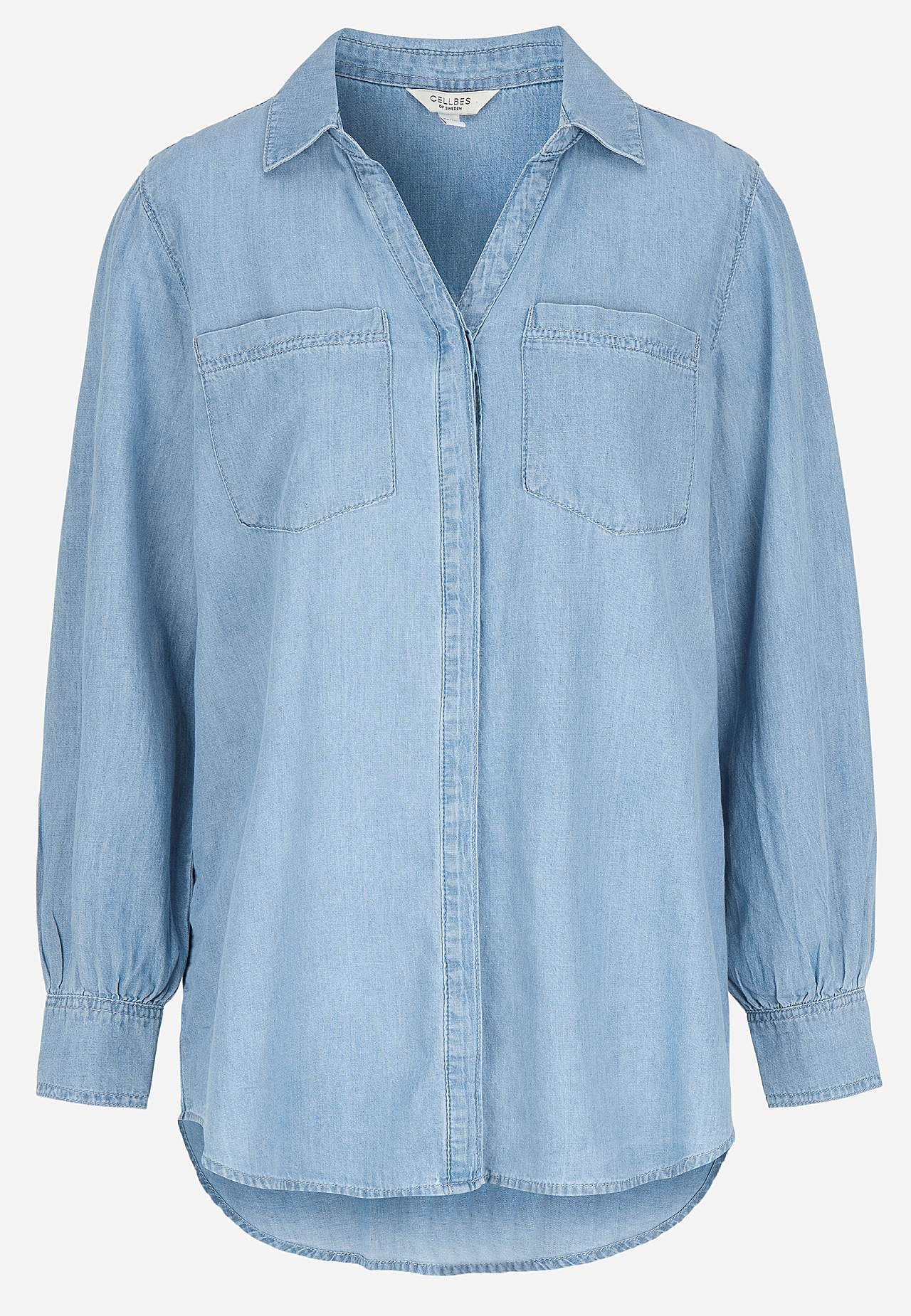 Denim shirt with buttons