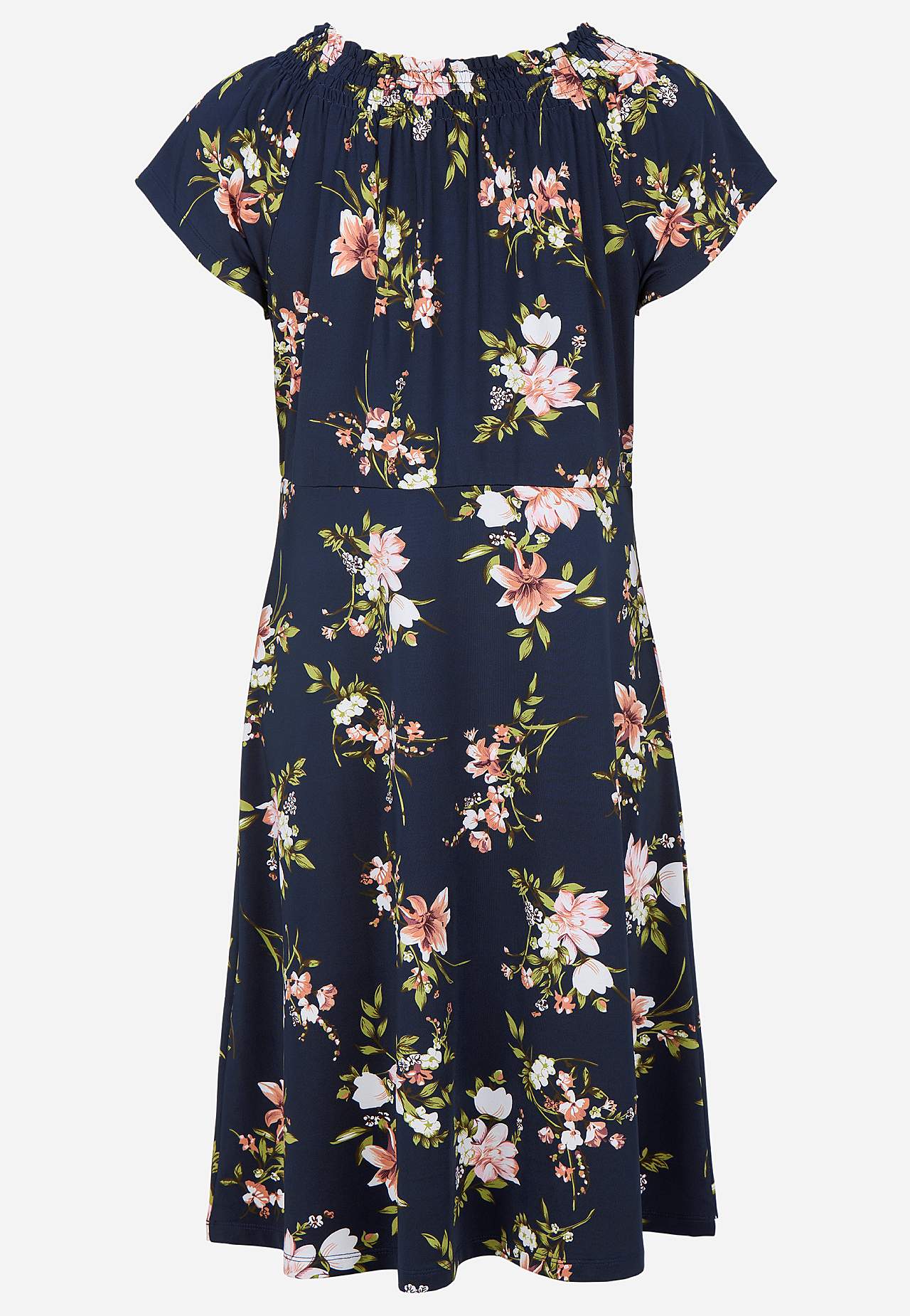 Jersey dress with a flower pattern