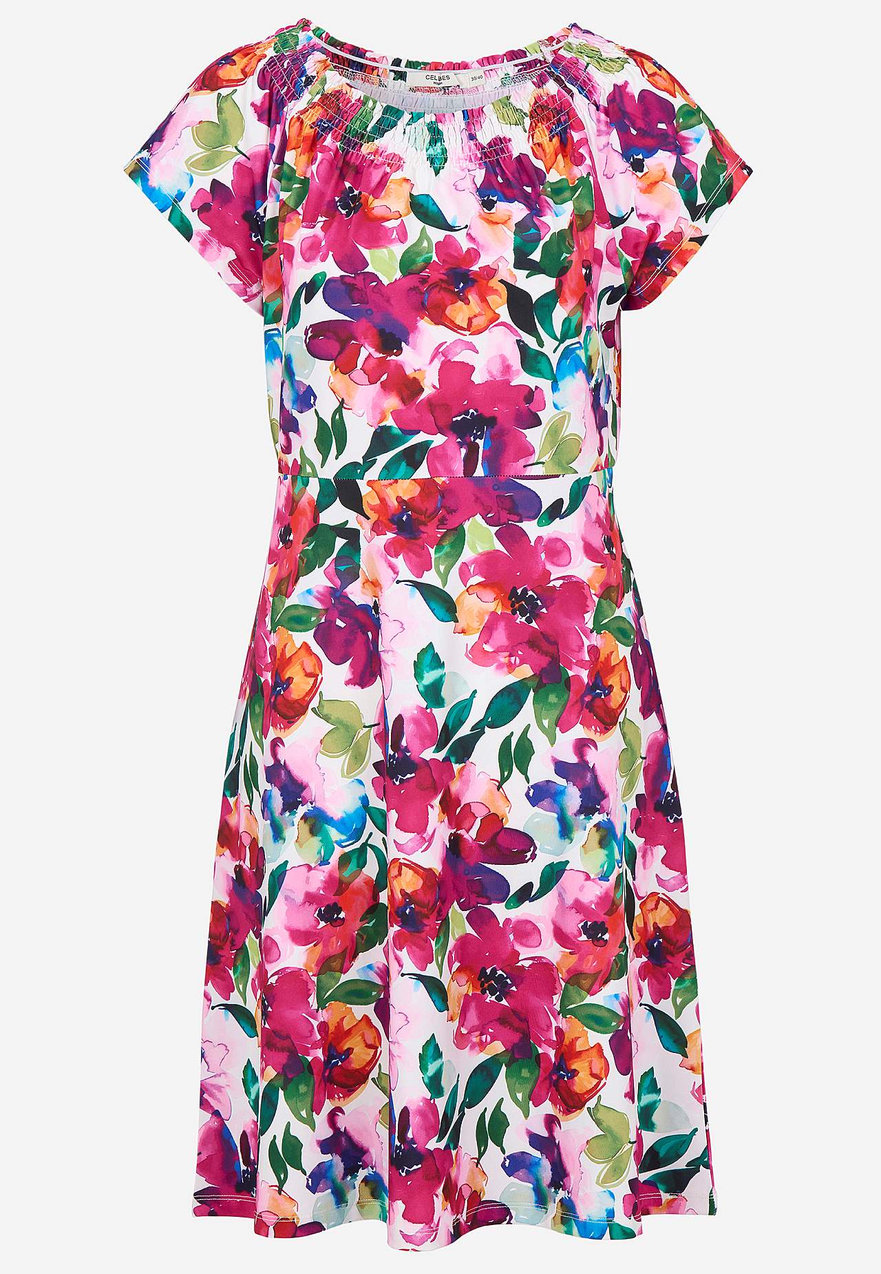 Jersey dress with a flower pattern