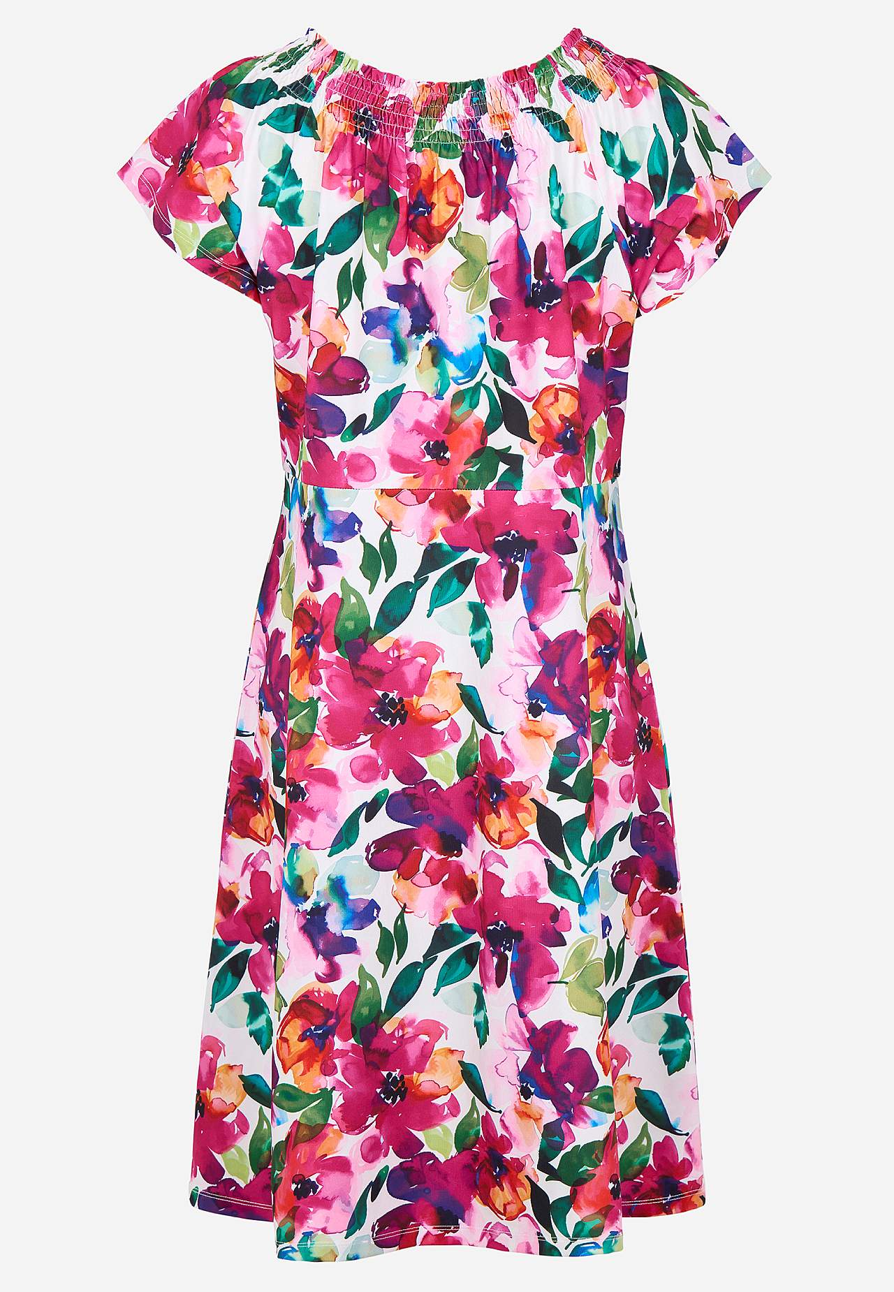 Jersey dress with a flower pattern