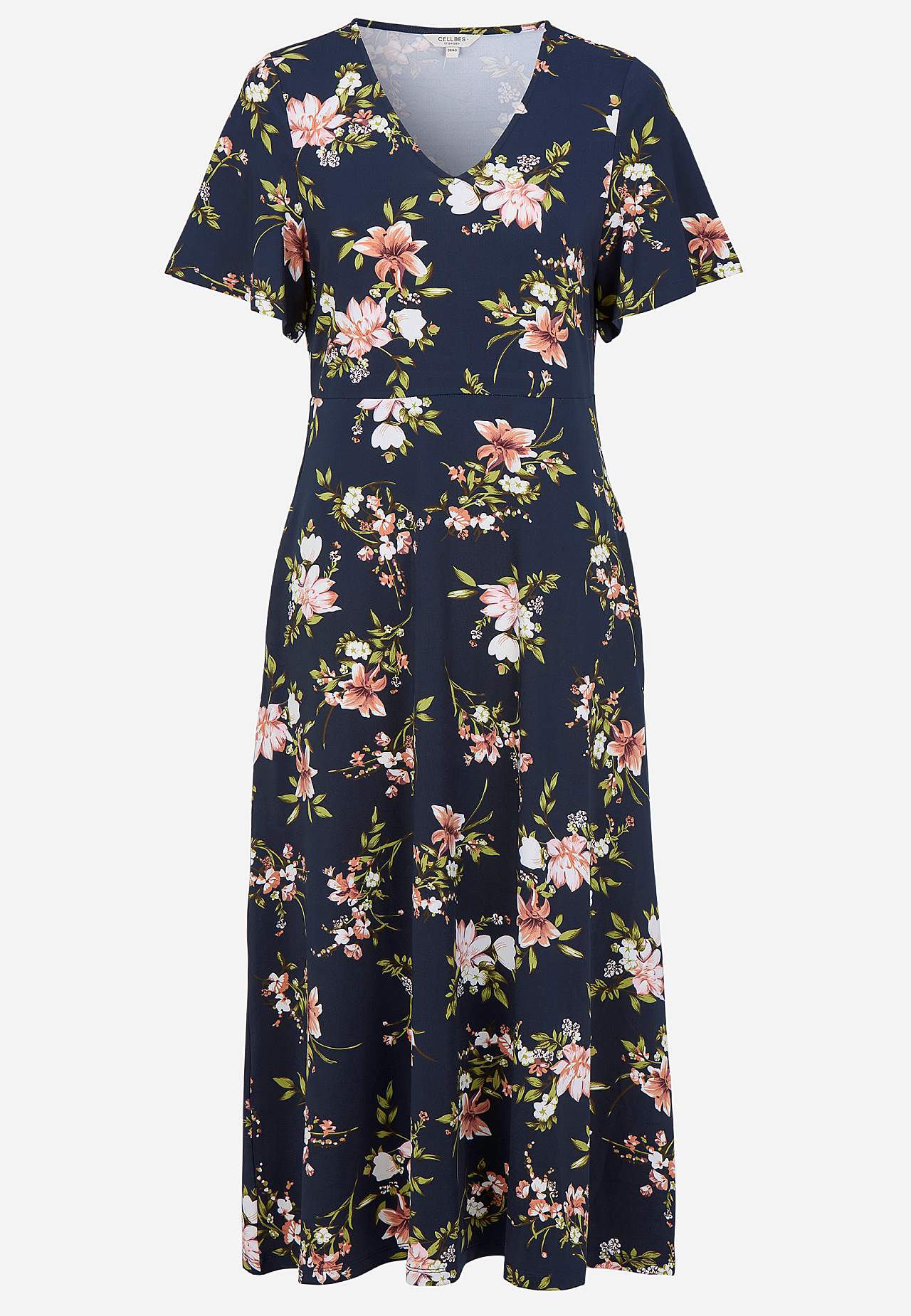 Jersey dress with a flower pattern