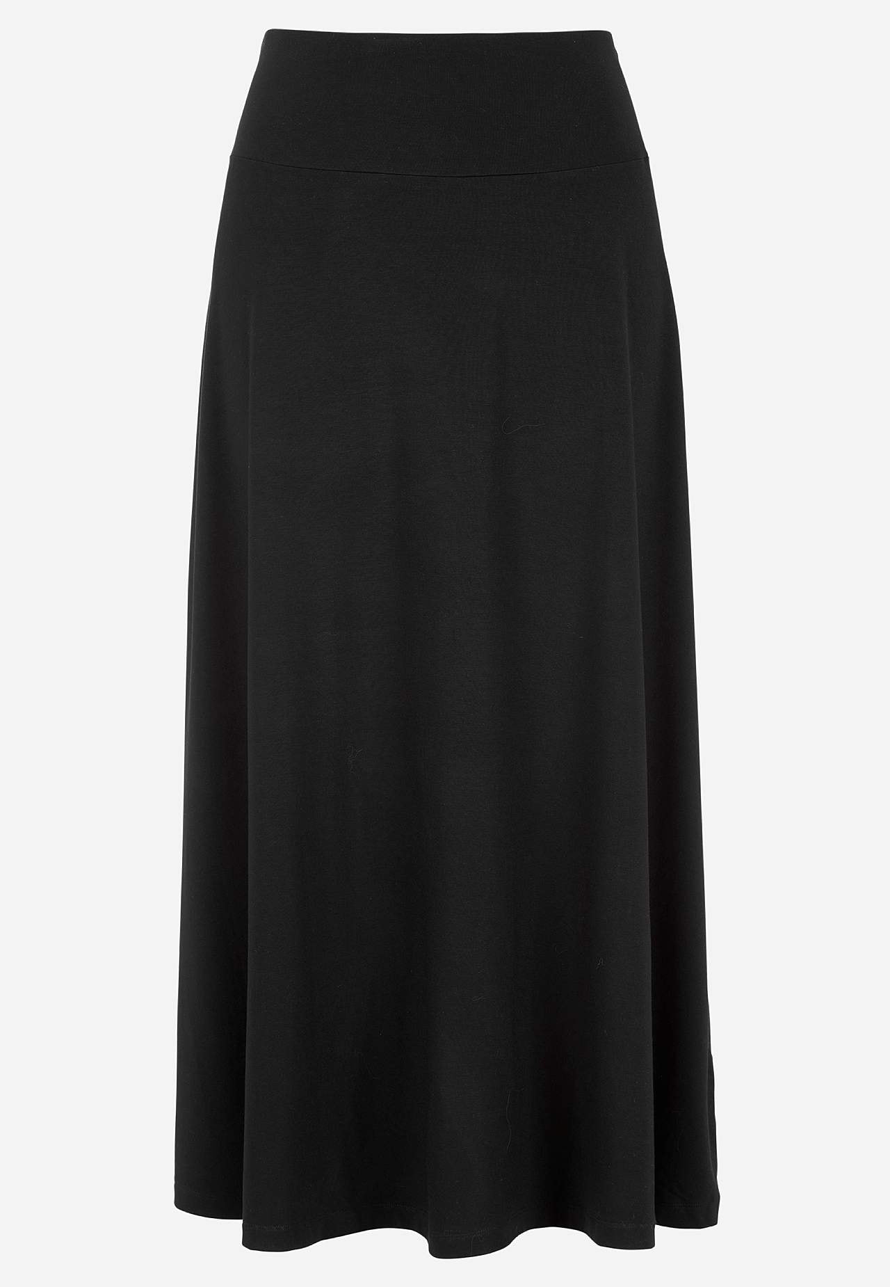 Long, flared jersey skirt