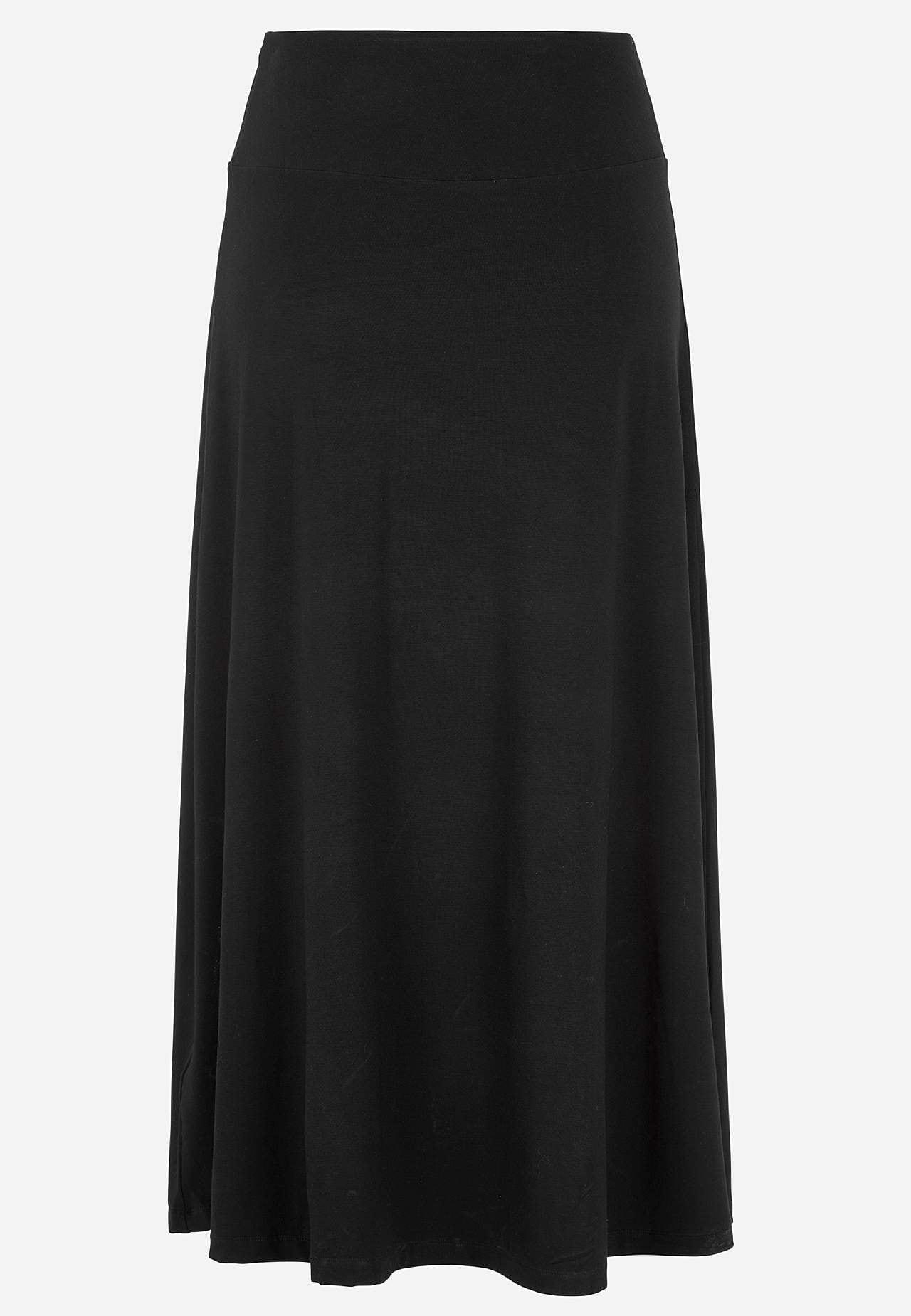 Long, flared jersey skirt