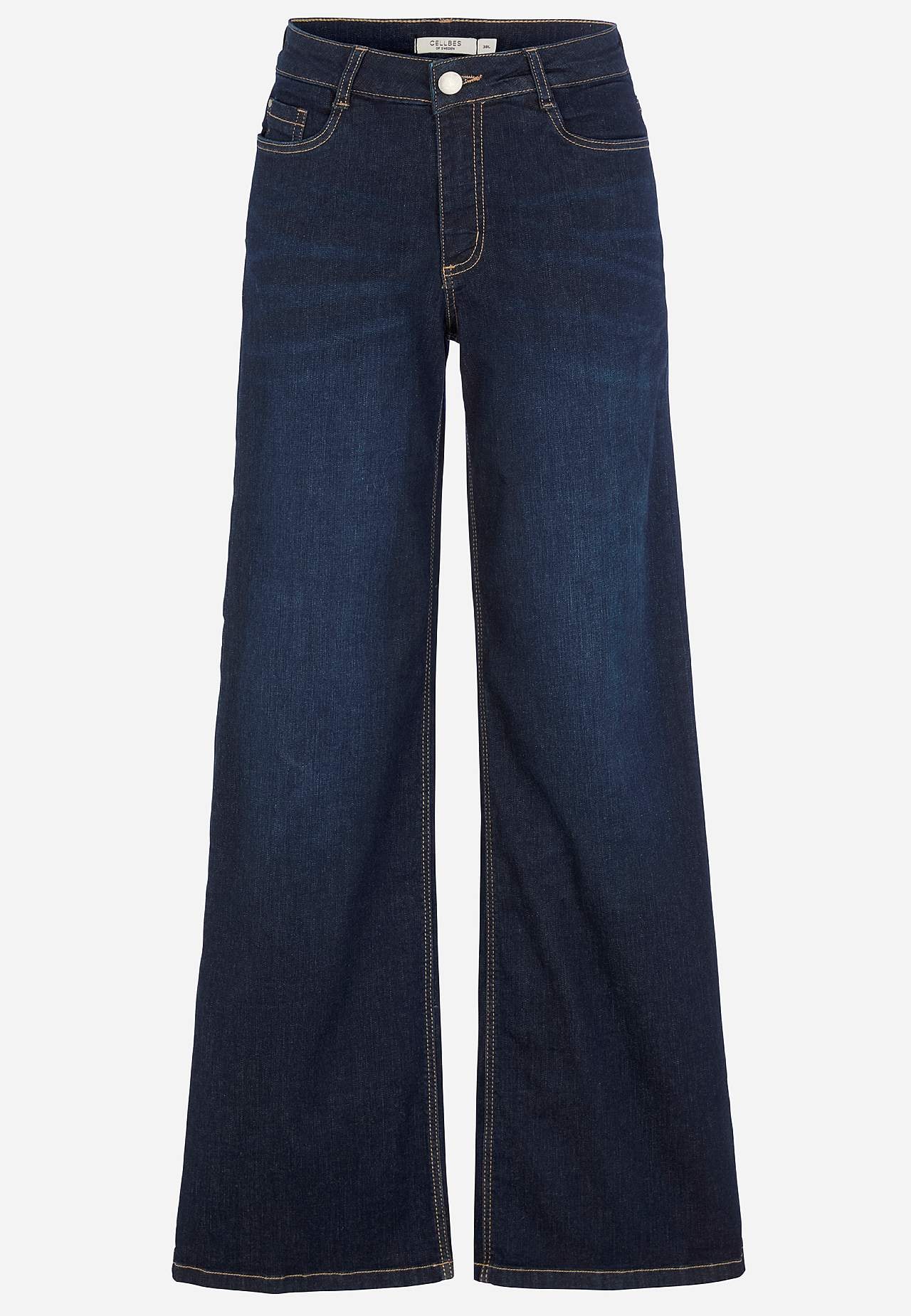 Wide, long jeans with high waist