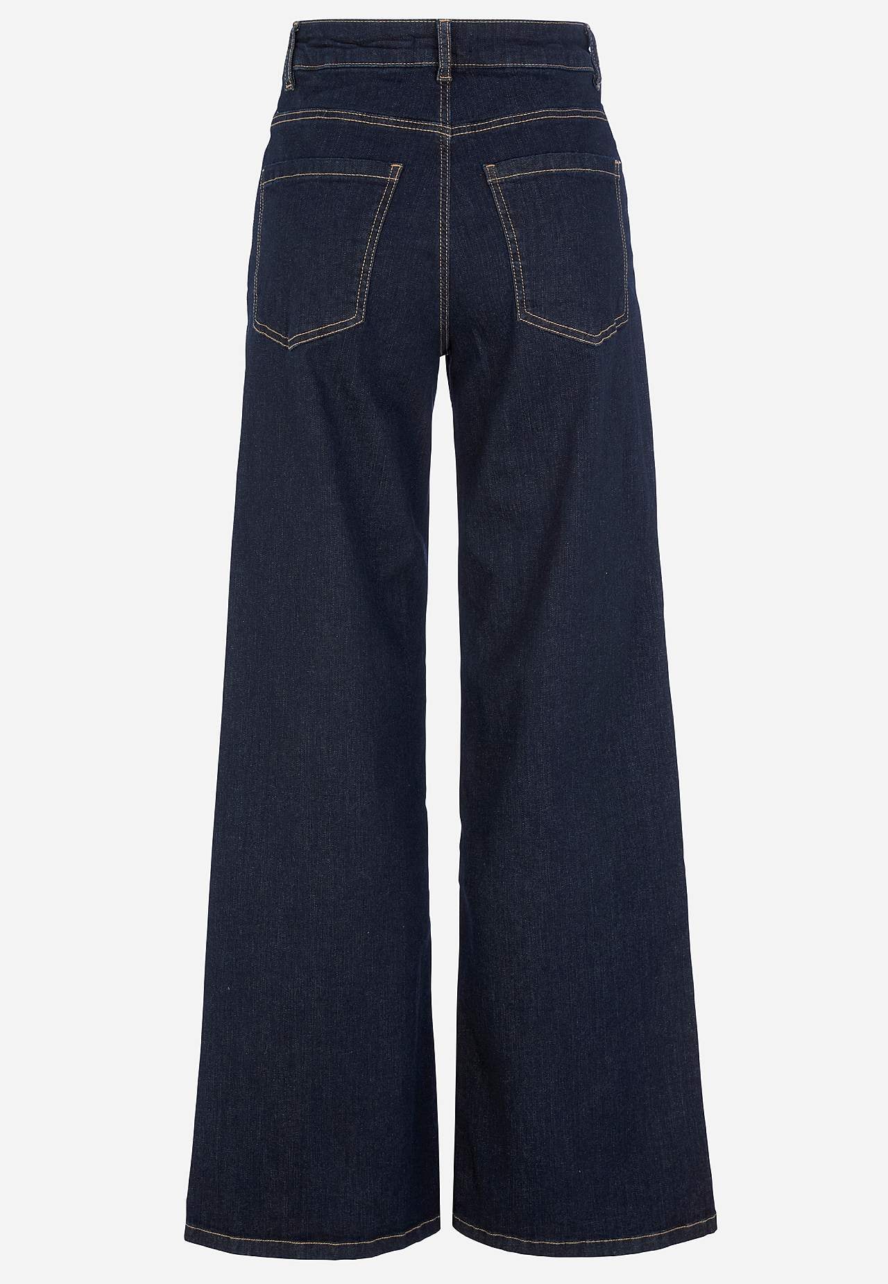 Wide, long jeans with high waist