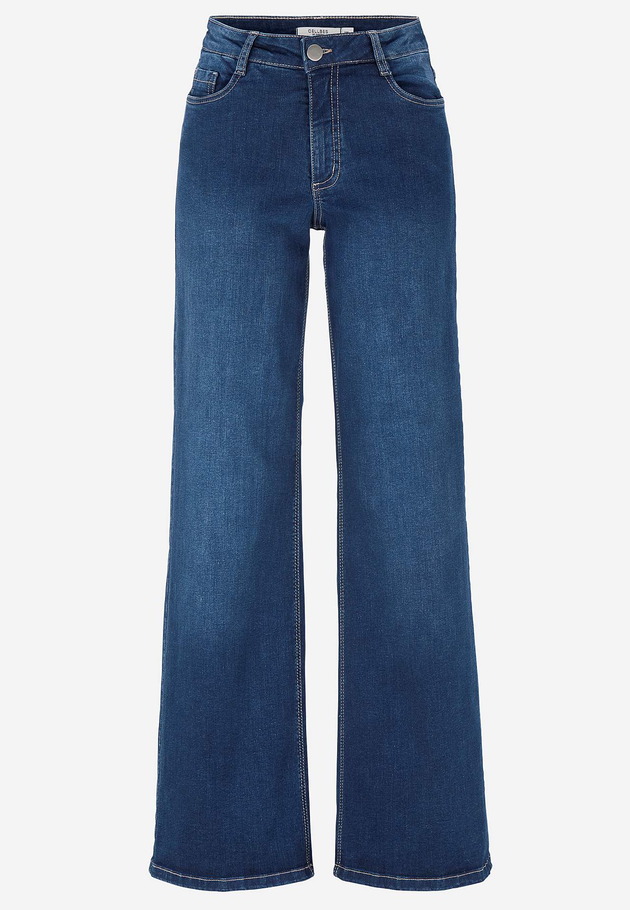 Wide, long jeans with high waist