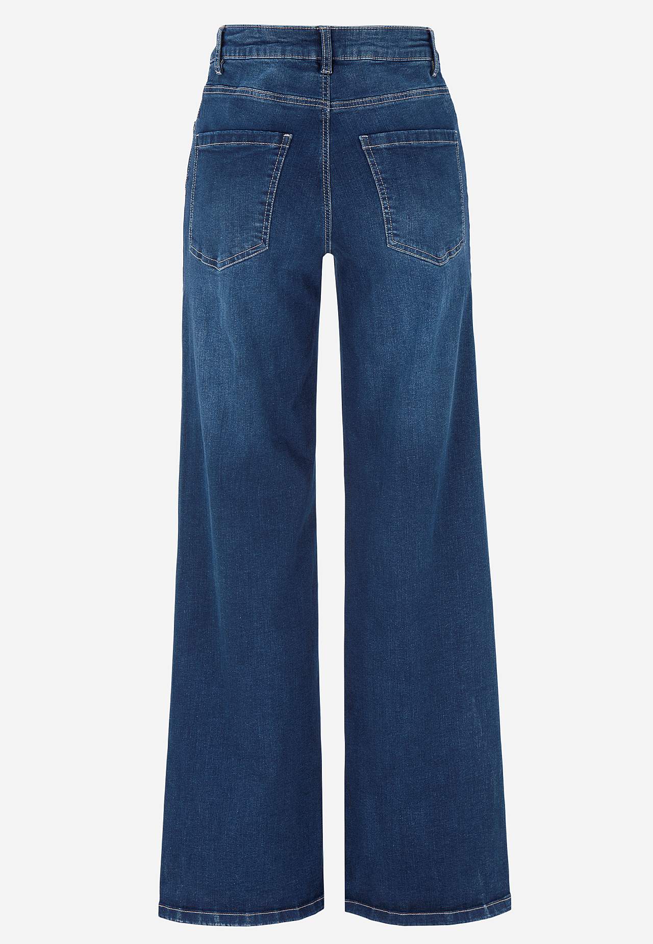Wide, long jeans with high waist