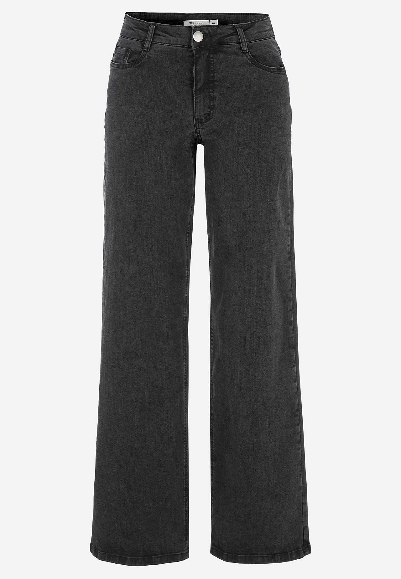 Wide, long jeans with high waist
