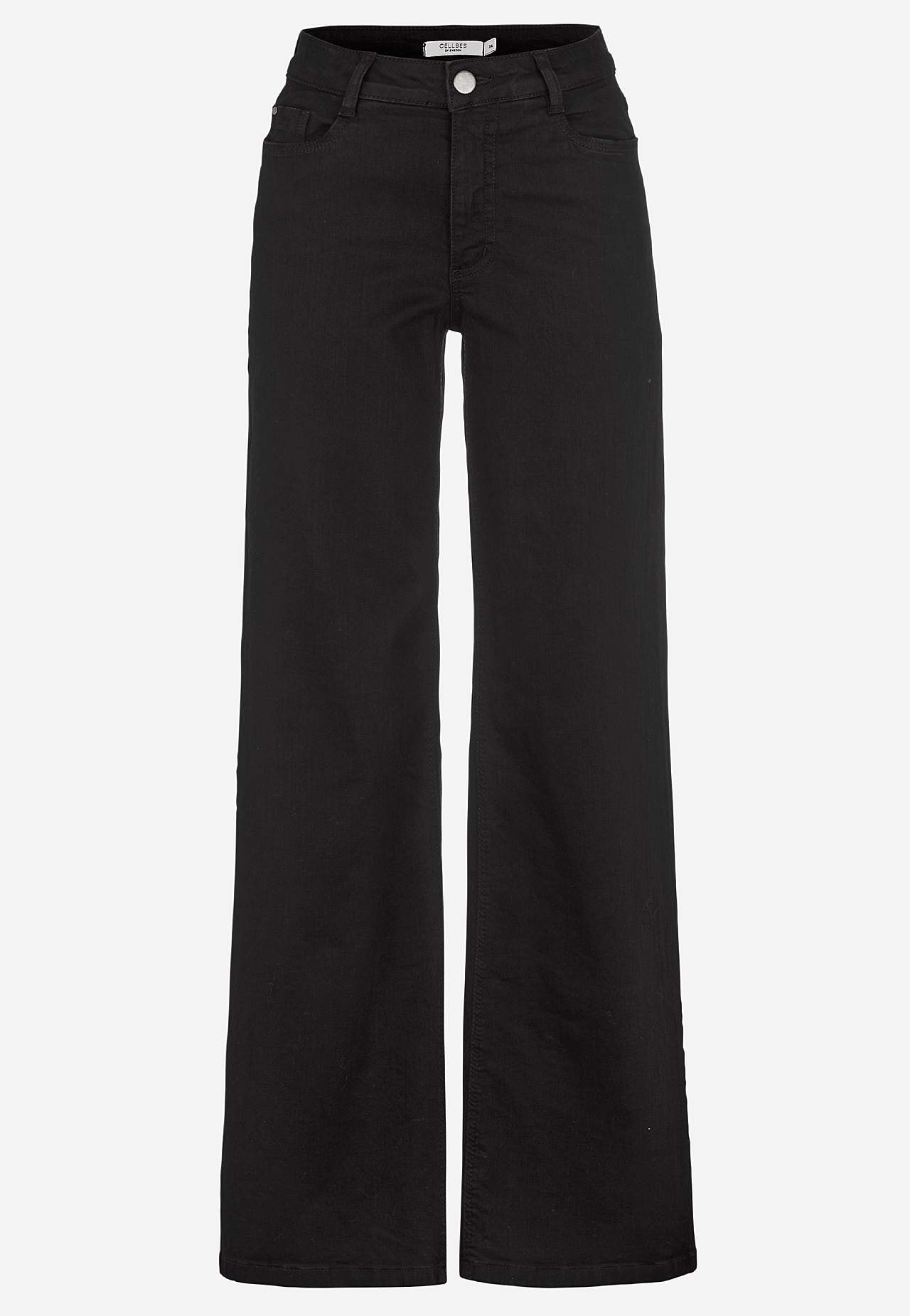 Wide, long jeans with high waist