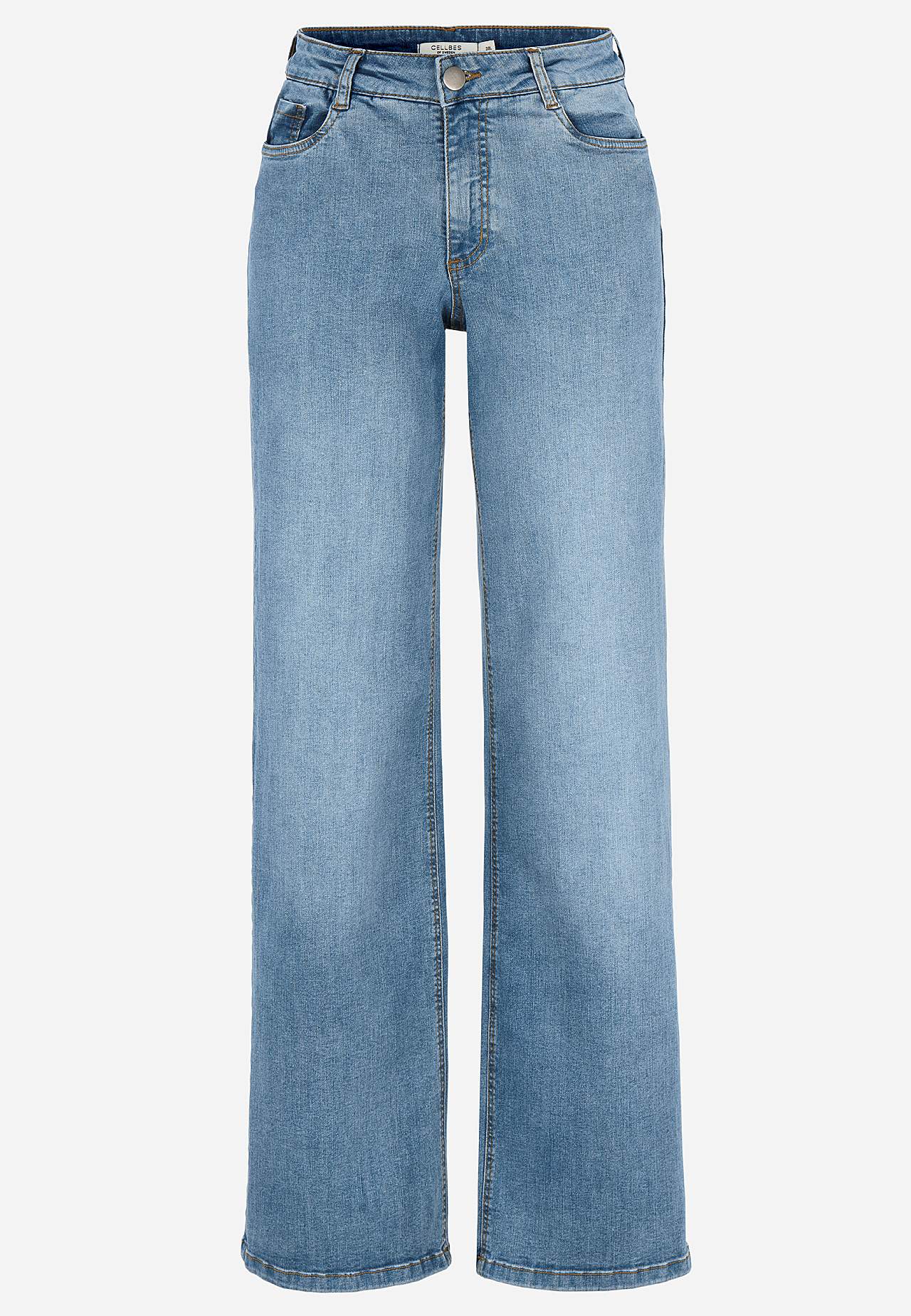 Wide, long jeans with high waist