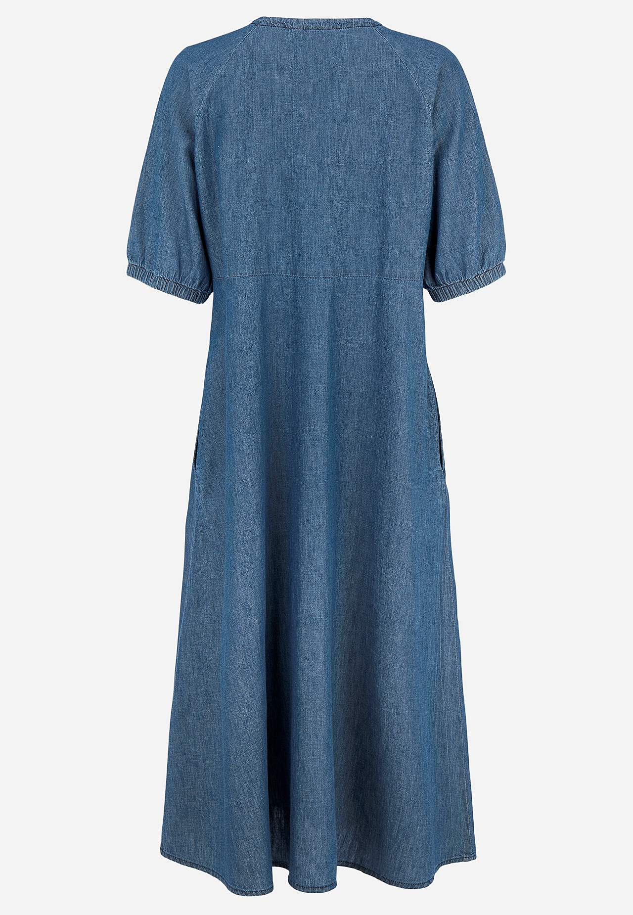 Denim dress with puff sleeves
