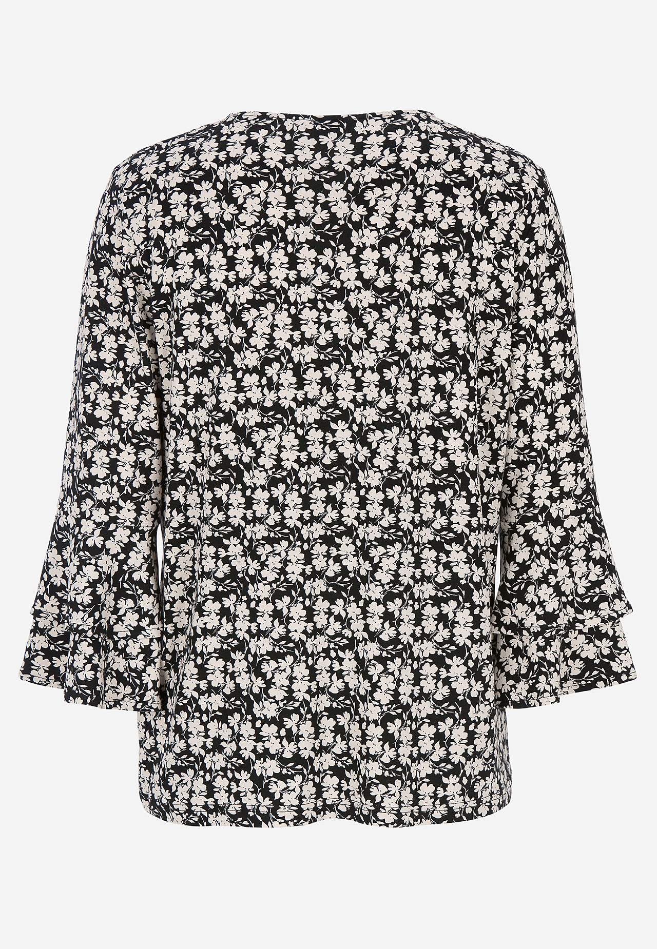 Jersey top with flounce sleeves