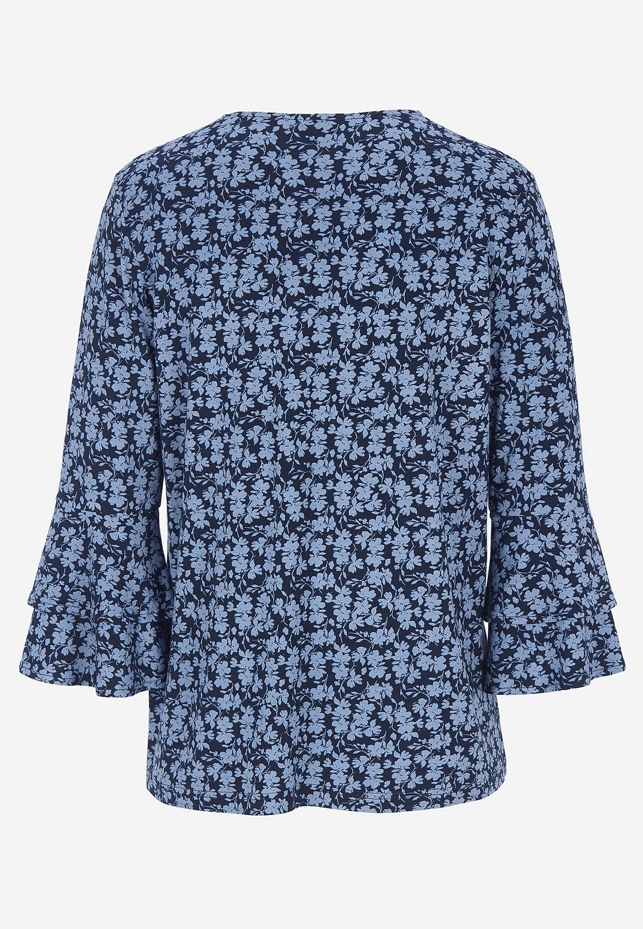Jersey top with flounce sleeves