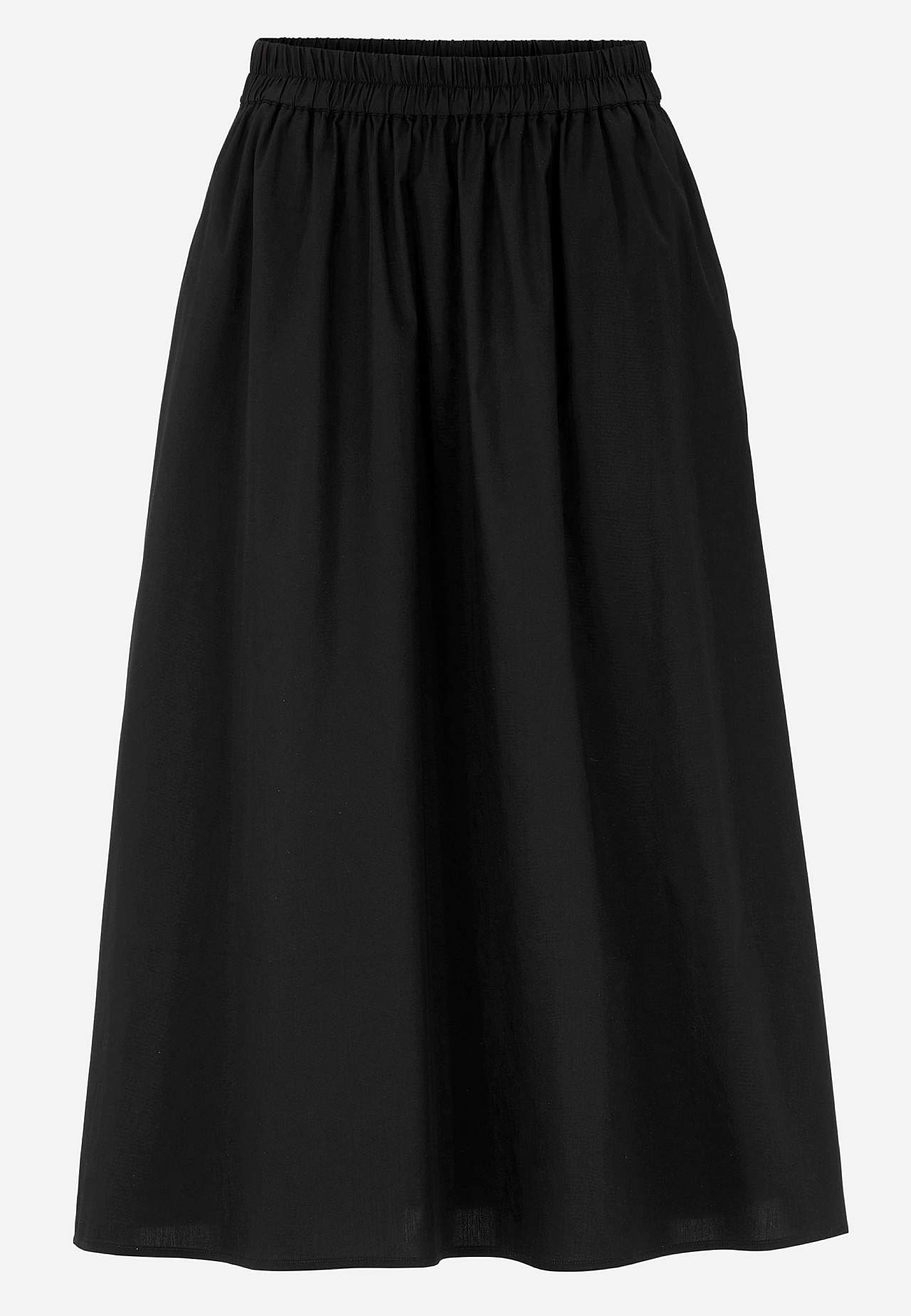 Woven poplin skirt with pockets