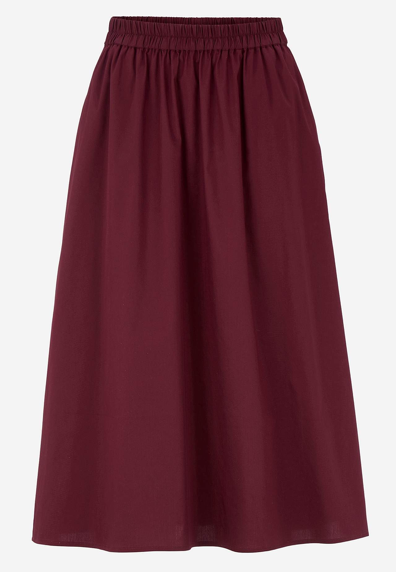 Woven poplin skirt with pockets
