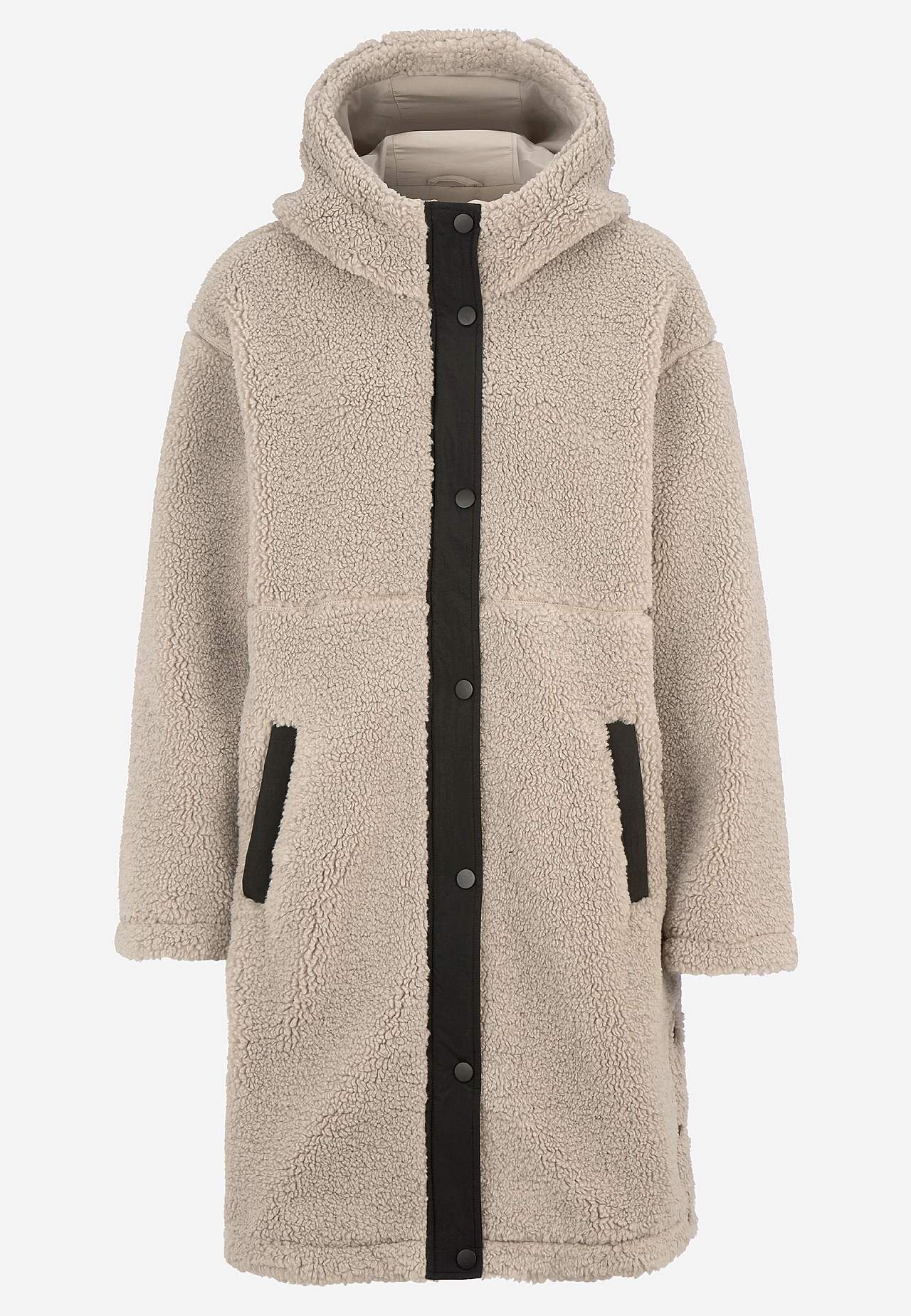 Pile jacket with hood