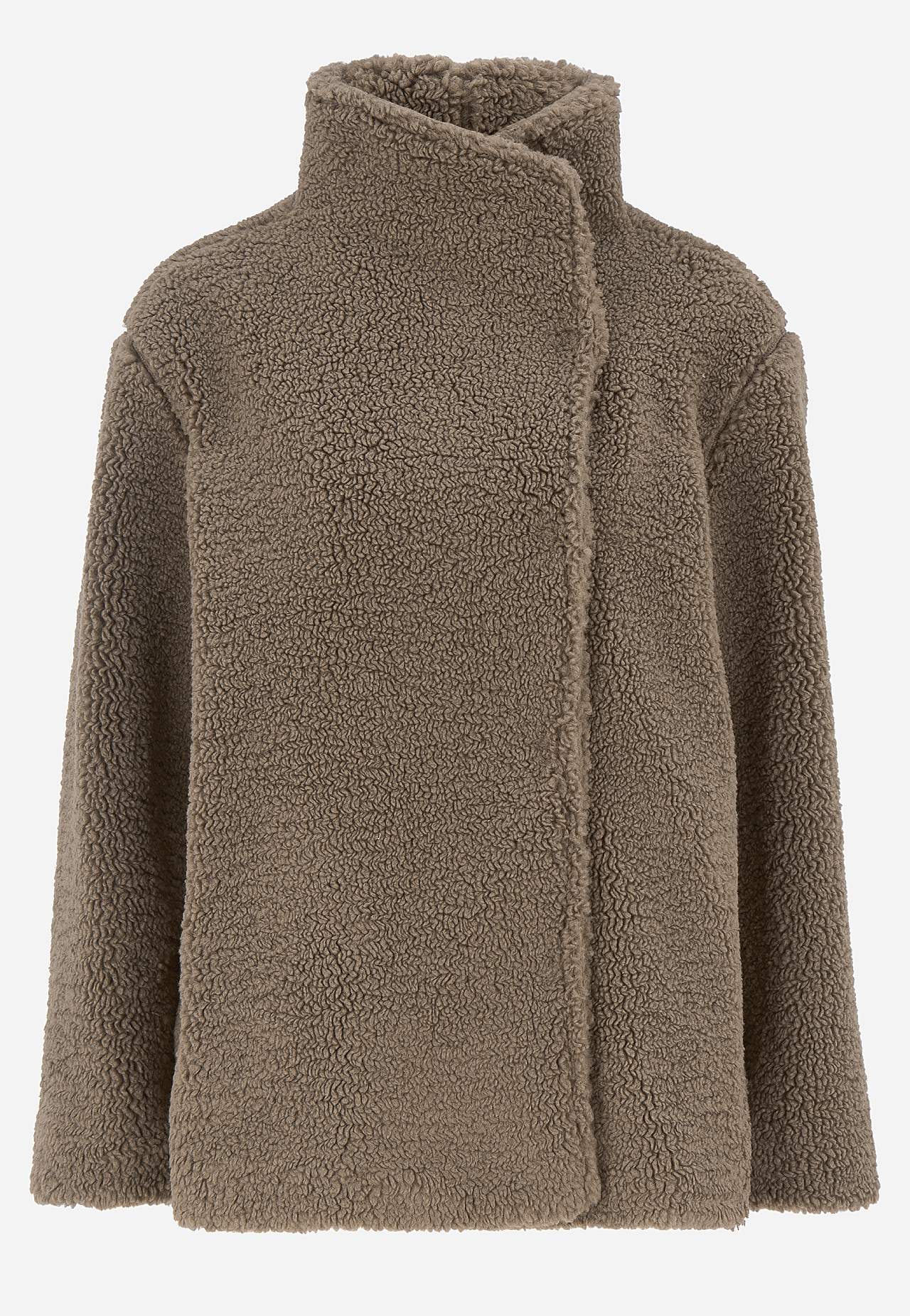 Pile jacket with stand-up collar