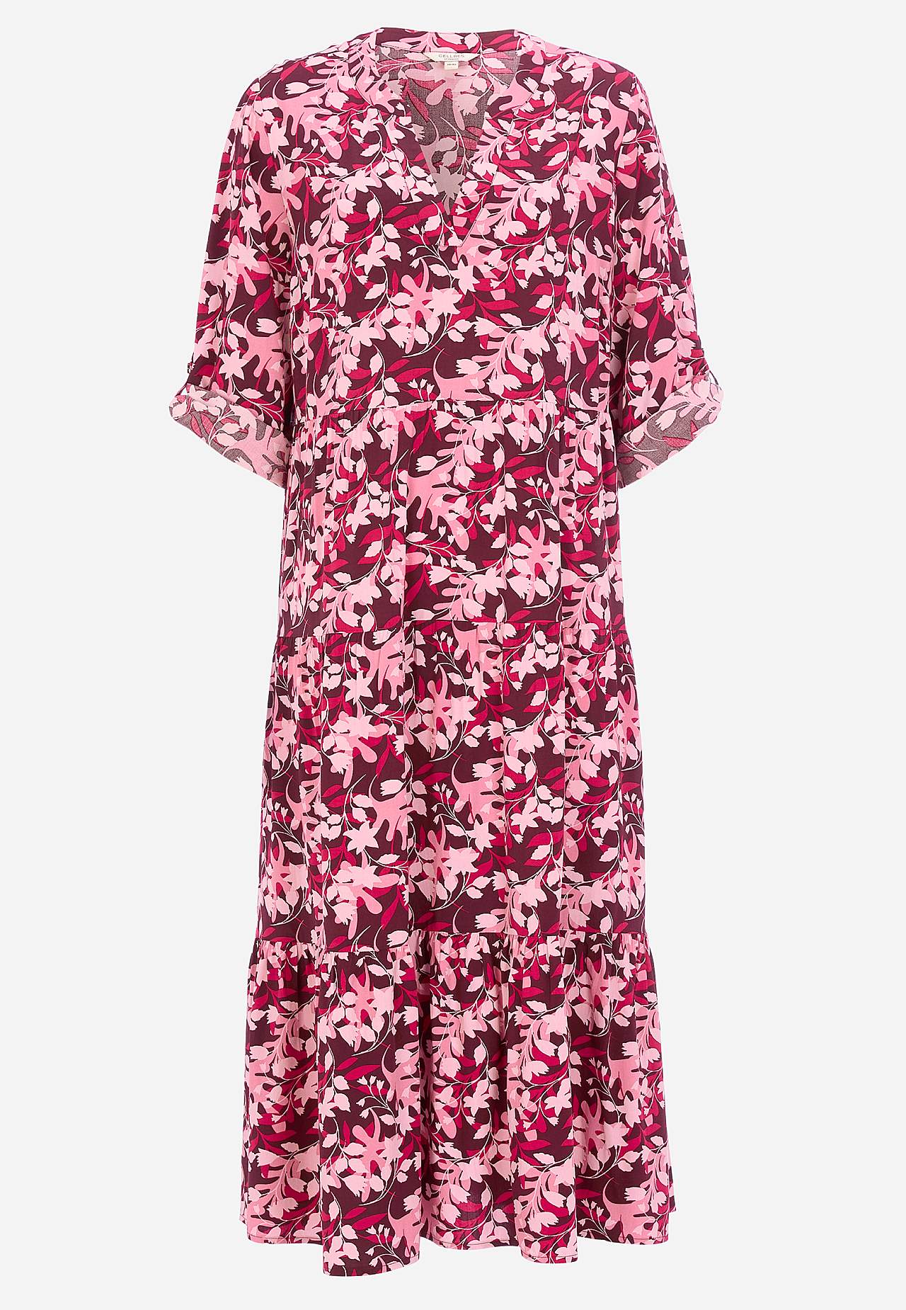Dress with flounces