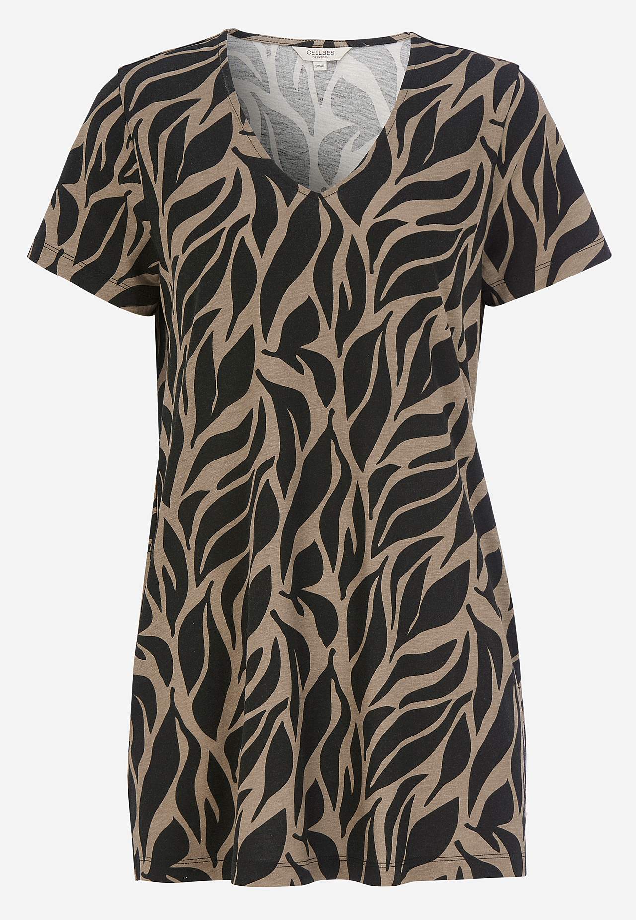 Patterned jersey tuniq with pockets