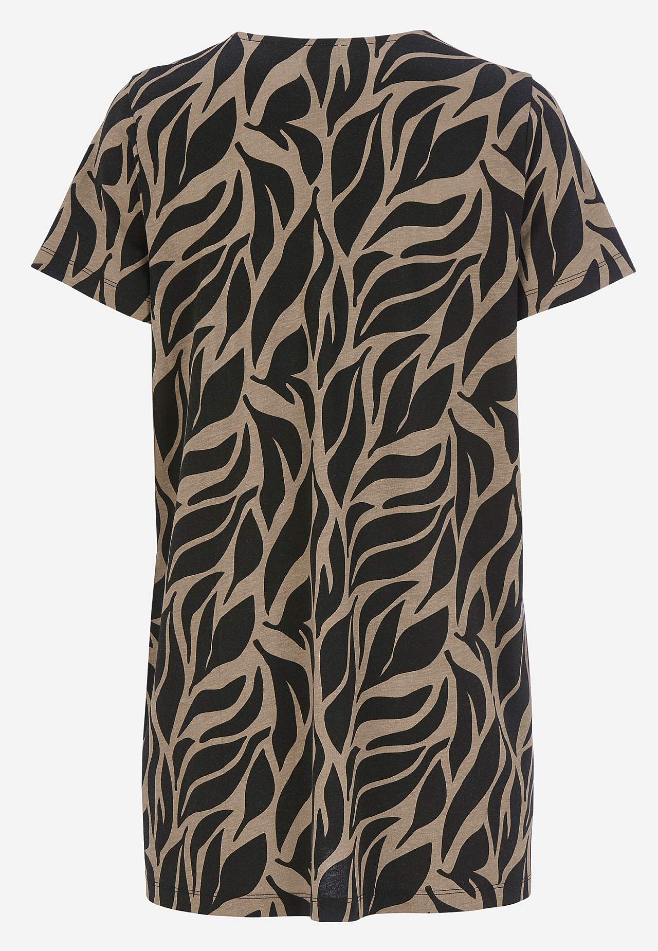 Patterned jersey tuniq with pockets