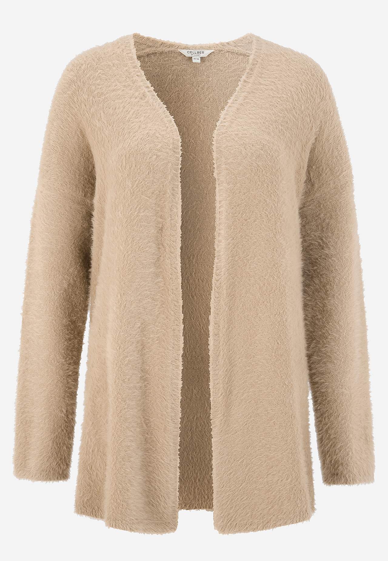 Knitted, open cardigan