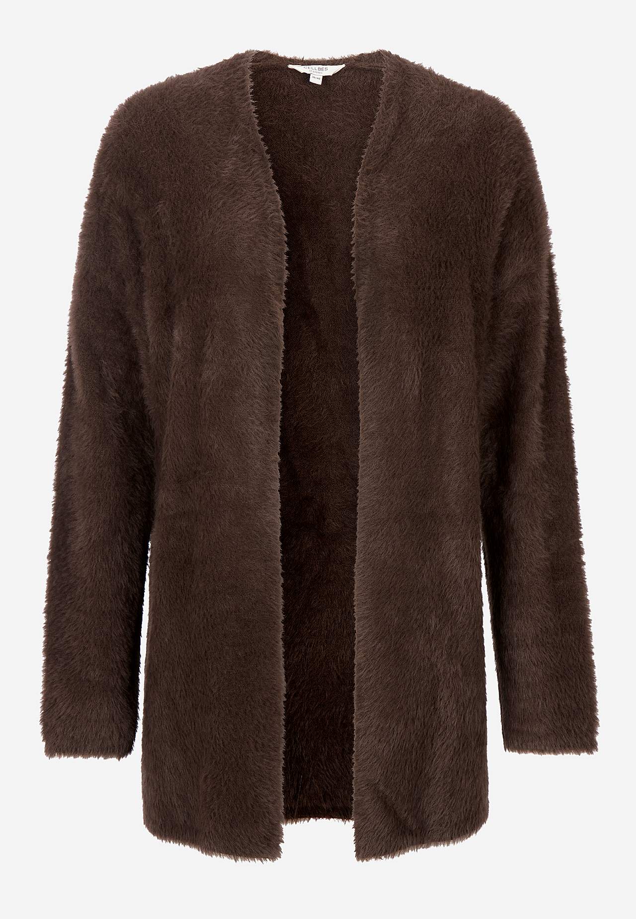 Knitted, open cardigan