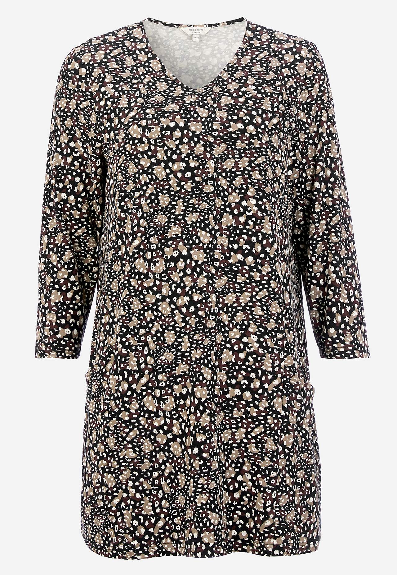 Patterned jersey tuniq with pockets