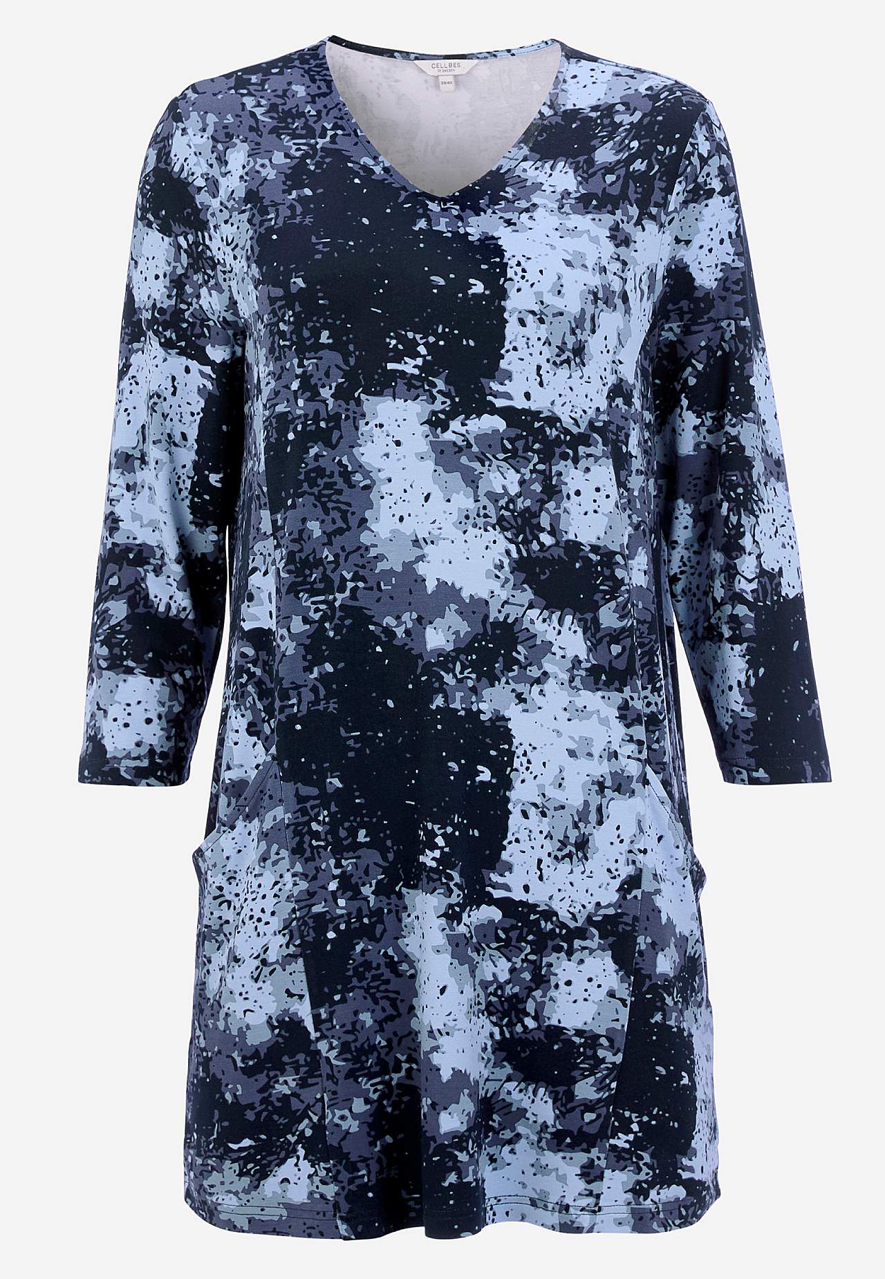 Patterned jersey tuniq with pockets