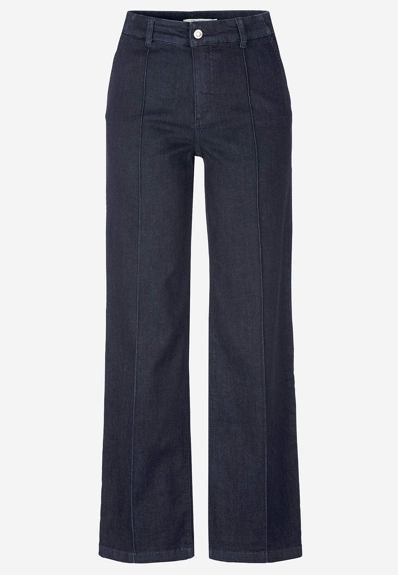 Stretch jeans with stitched creases