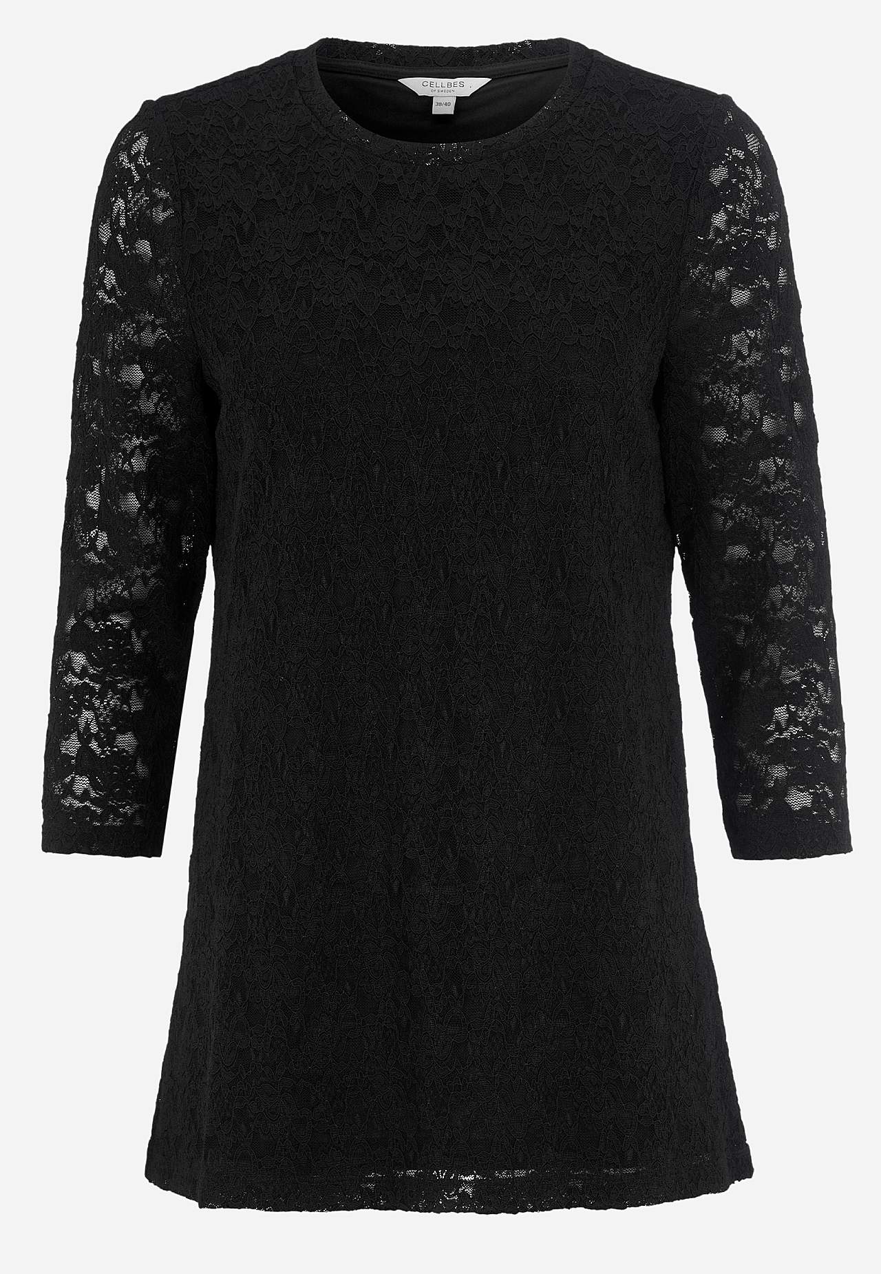Lace tunic with round neck