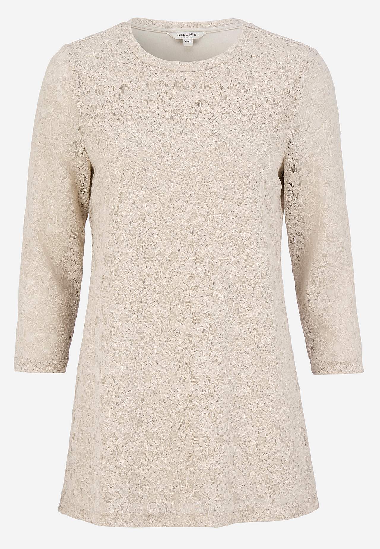 Lace tunic with round neck