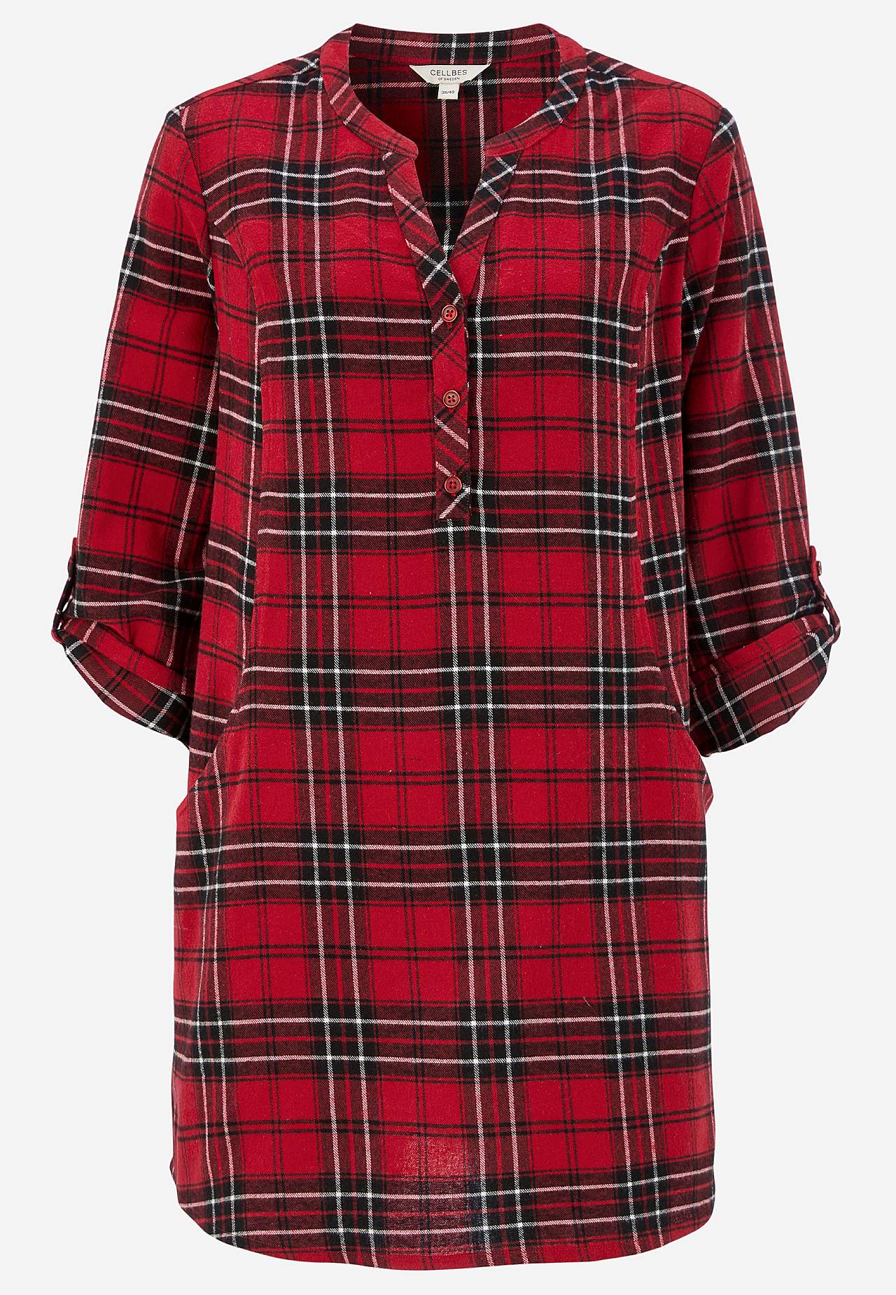 Tunic in flannel with pockets