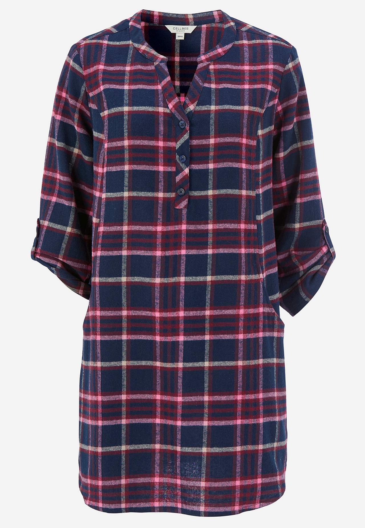 Tunic in flannel with pockets