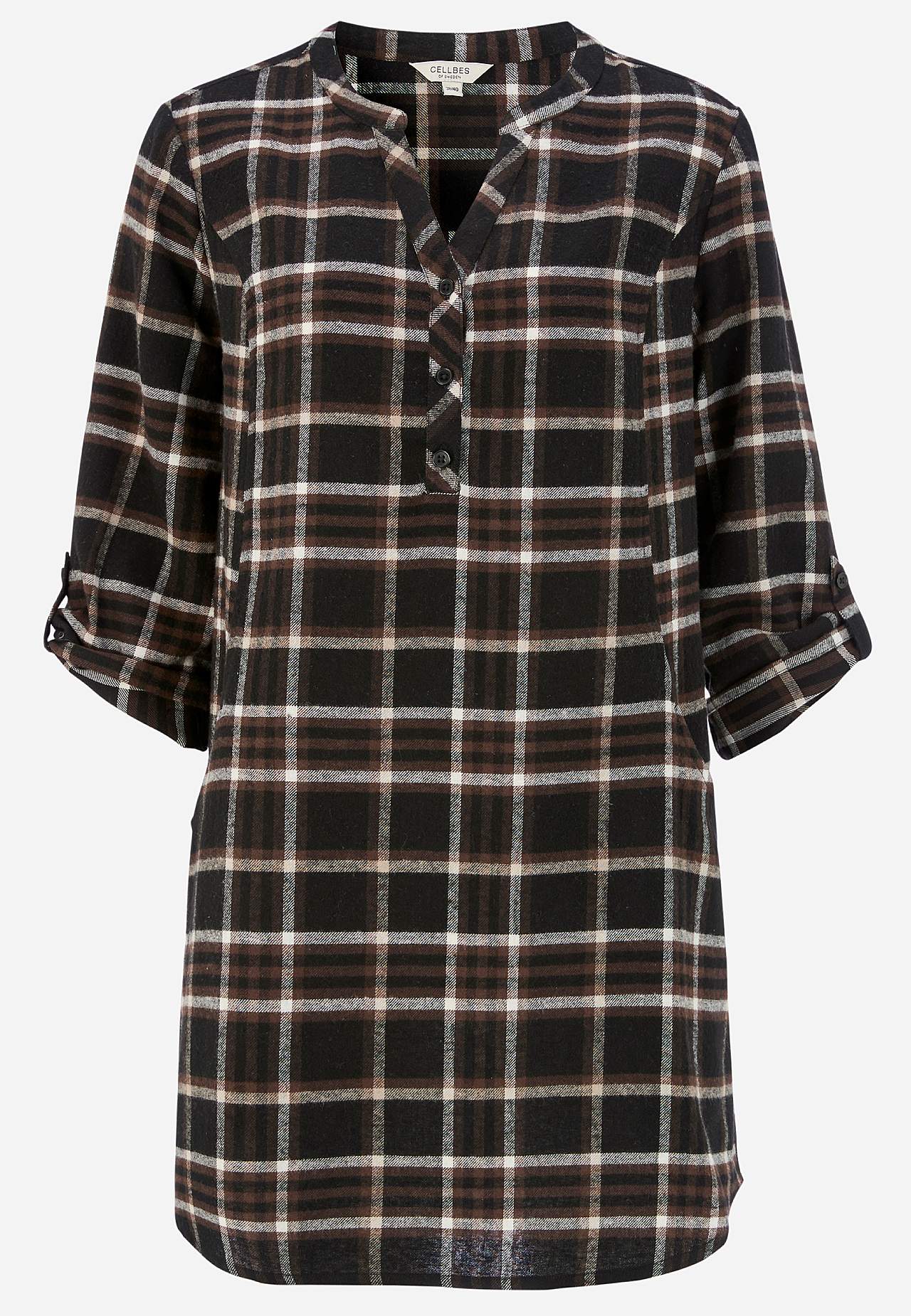Tunic in flannel with pockets