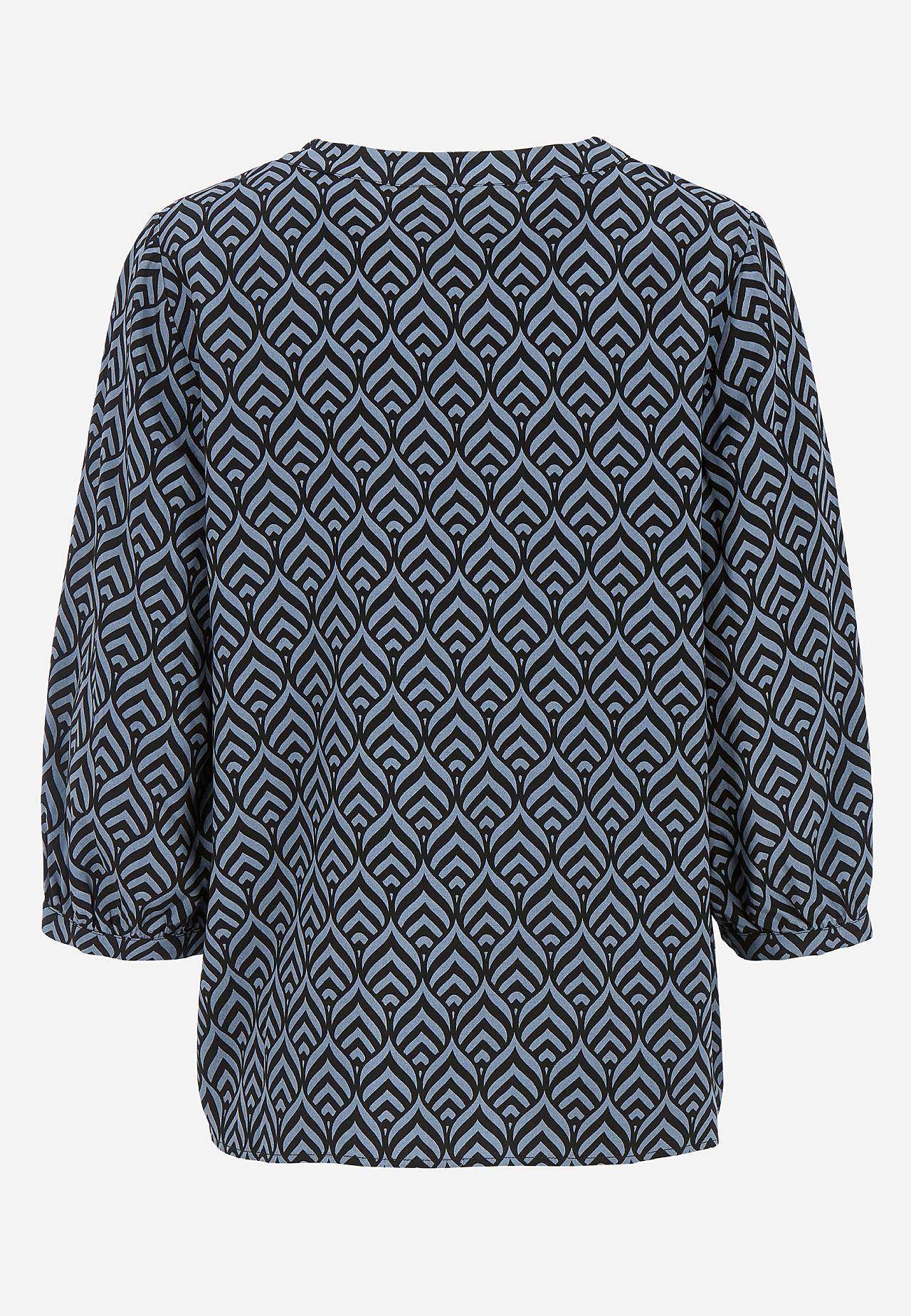 V-neck, woven blouse