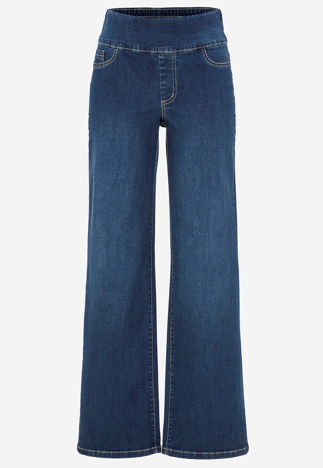 Jeans with high elasticized waist