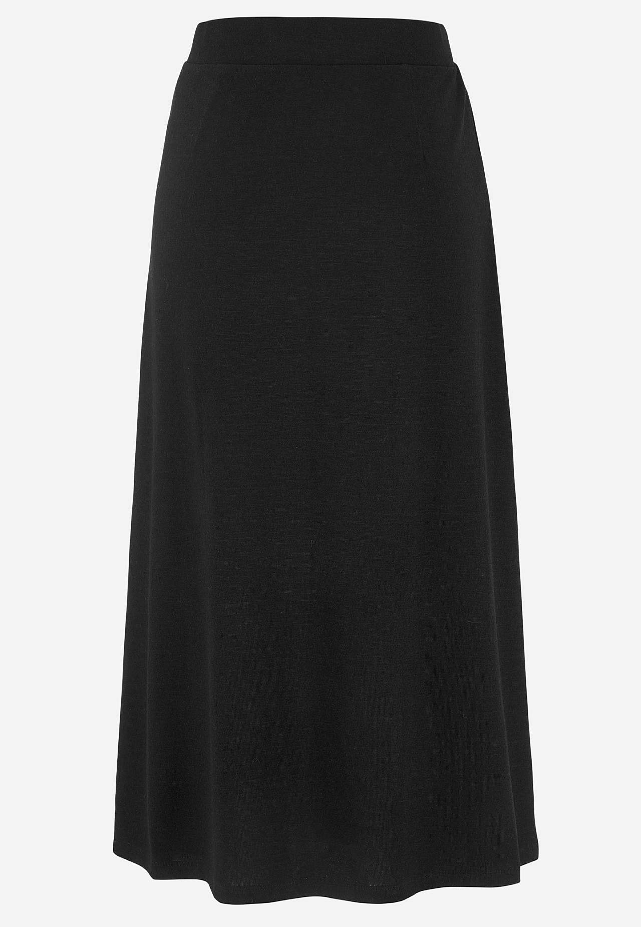 Flared jersey skirt with pockets