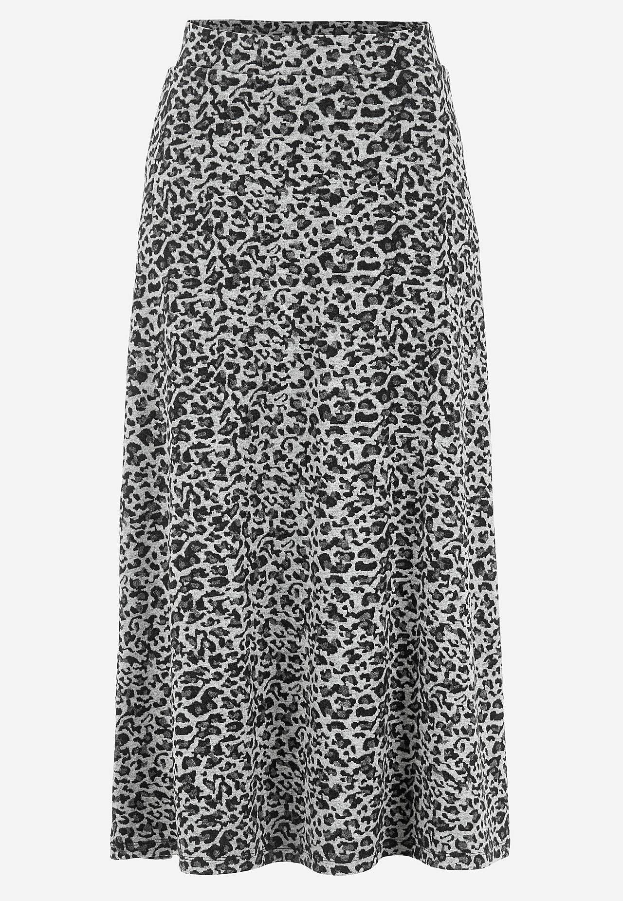 Flared jersey skirt with pockets