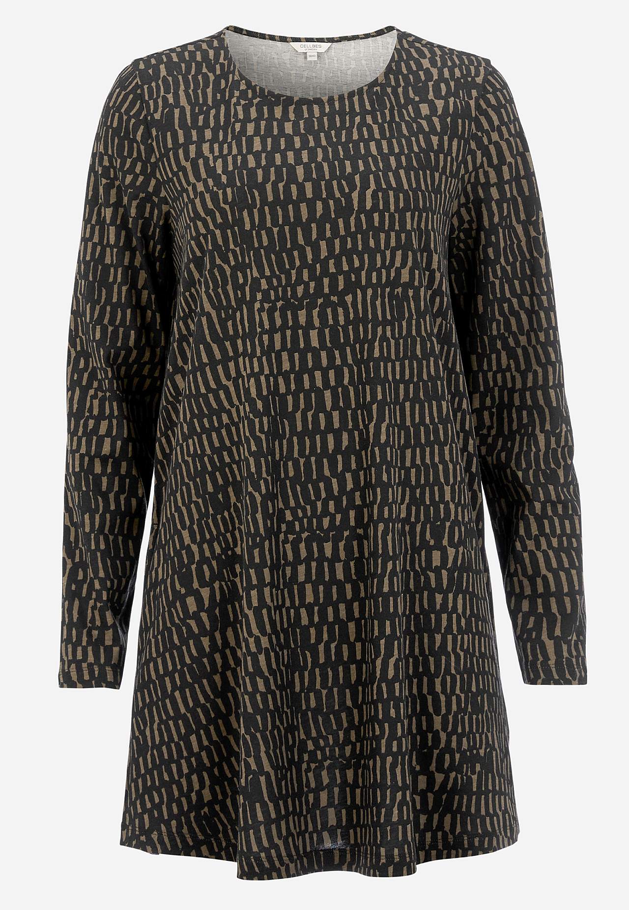 Patterned jersey tuniq with pockets