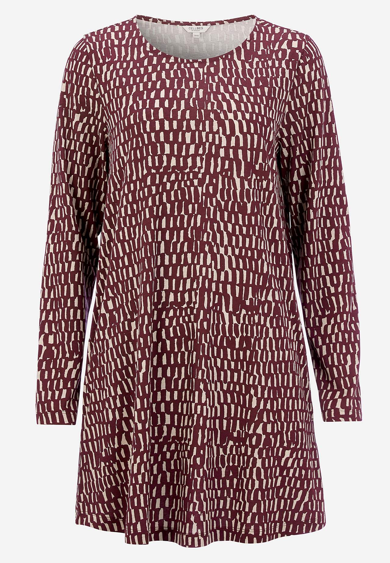 Patterned jersey tuniq with pockets
