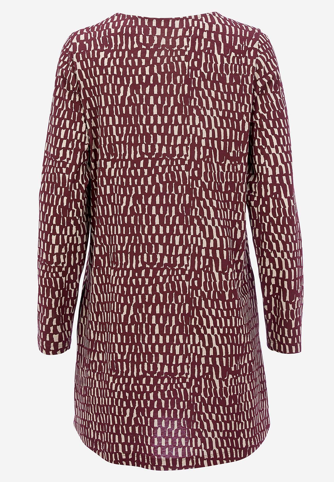 Patterned jersey tuniq with pockets