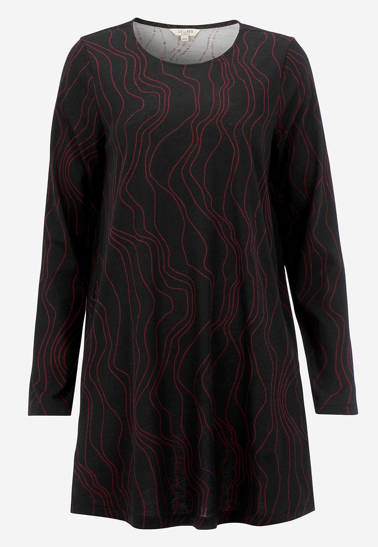 Patterned jersey tuniq with pockets